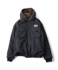 Reversible nylon fur blouson