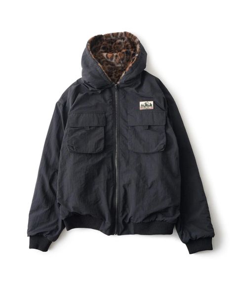 Reversible nylon fur blouson