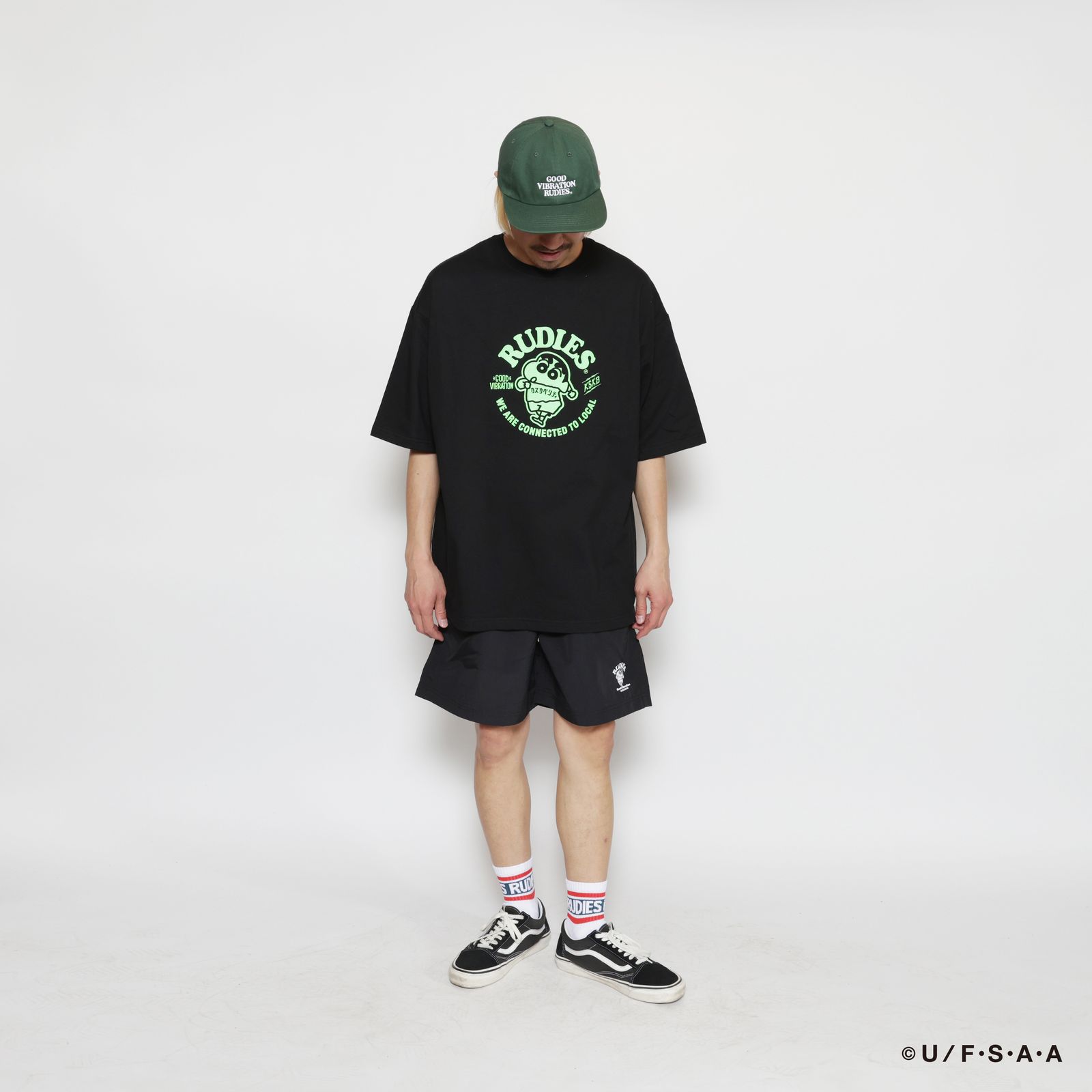 RUDIE'SxCRAYON SHINCHAN CIRCLEMOSH BIGSILHOUETTE TEE