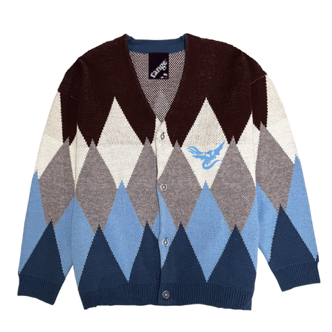 rg argyle over size knit cardigan