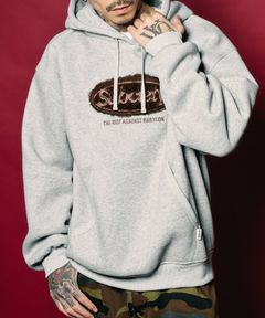 Fur patch hoodie