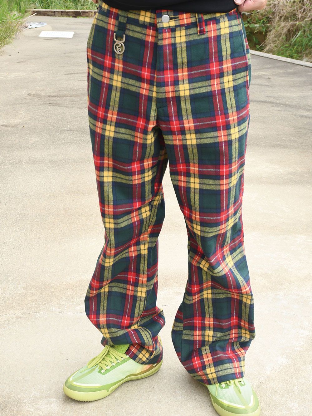 CHECK FLARE-PANTS