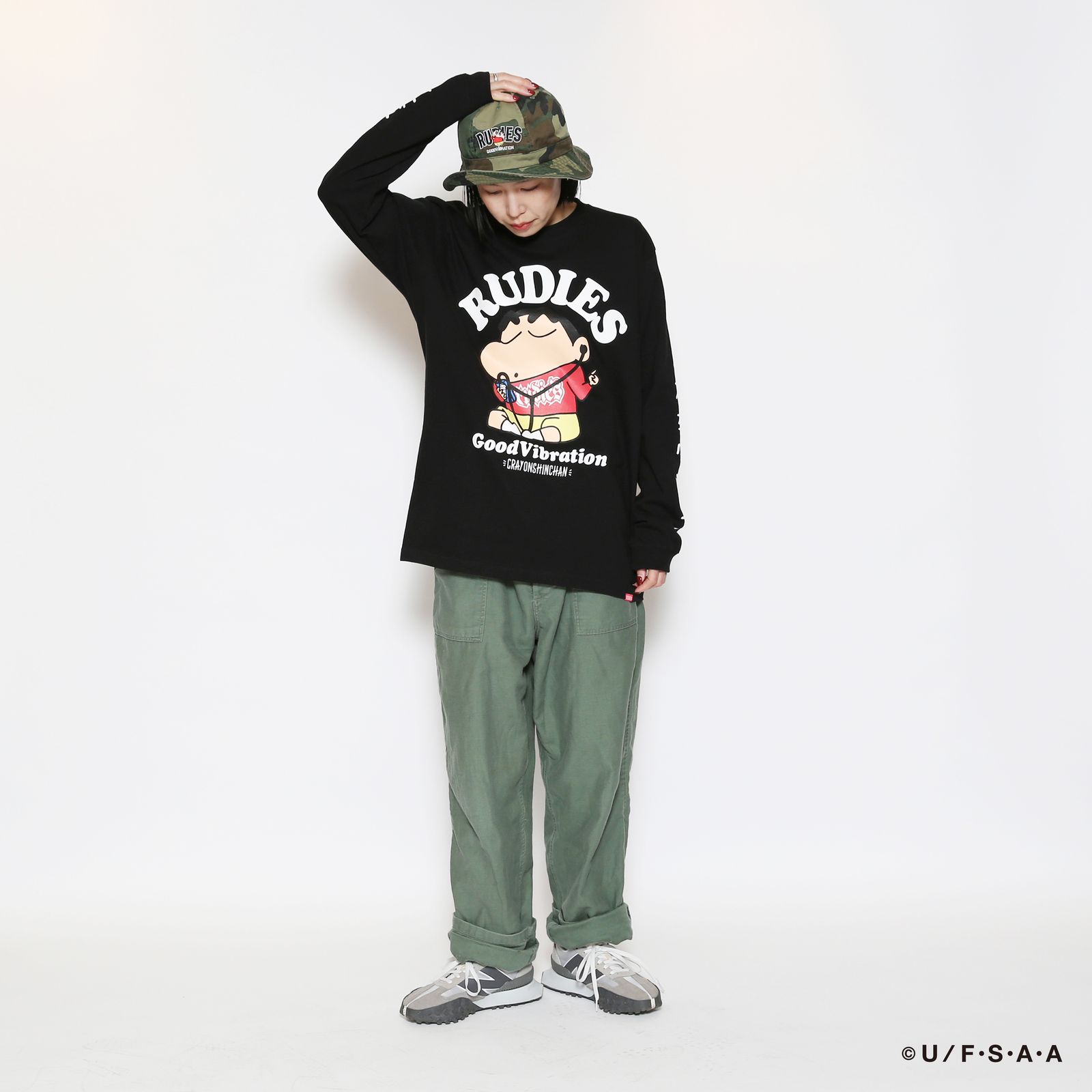 RUDIE'S×CRAYON SHINCHAN GOOD MUSIC LS TEE