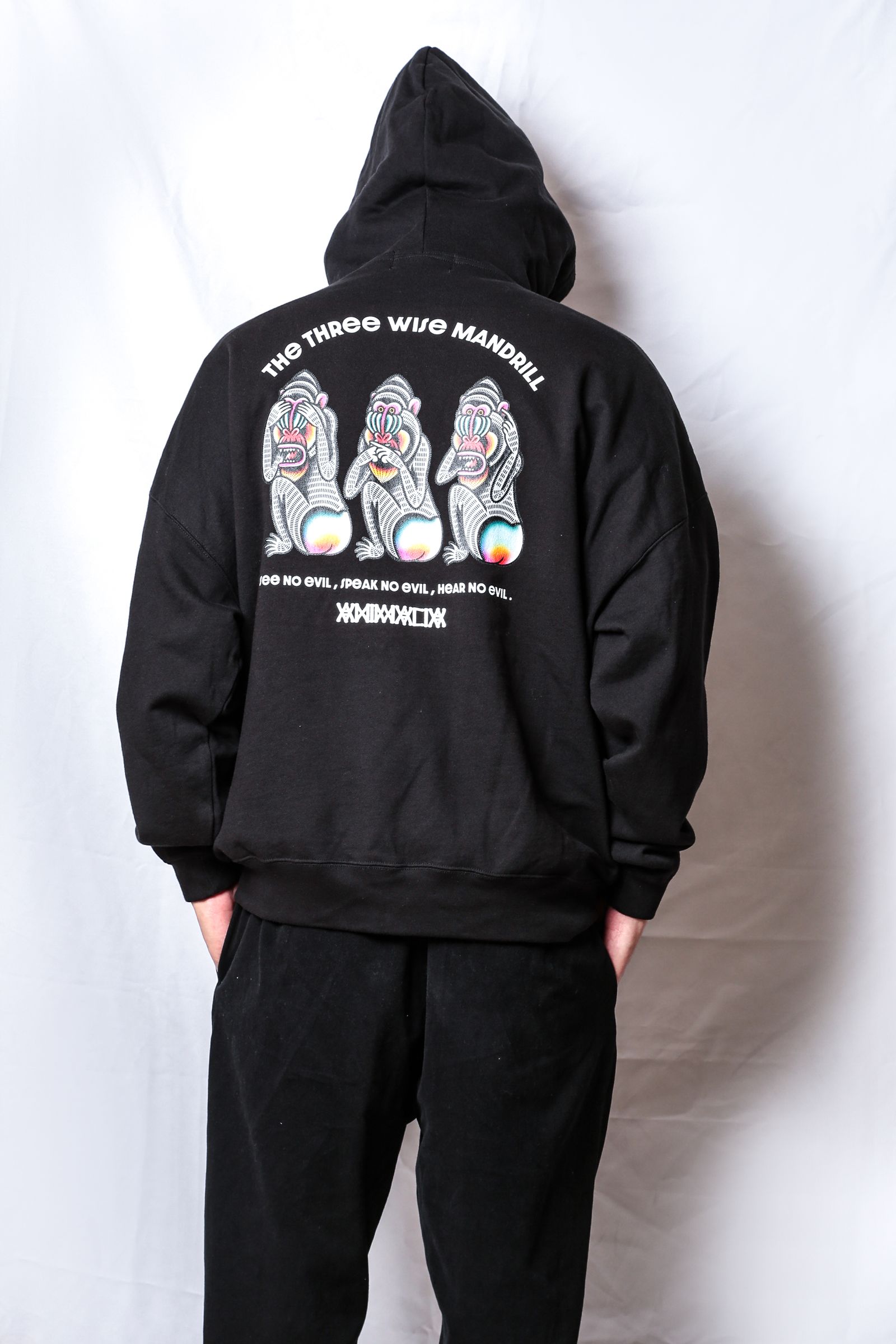 ANIMALIA - BIG SILHOUETTE P/O HOODIE - THE THREE WISE MANDRILL | DOLL