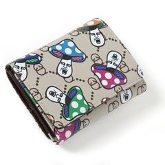 きのこ総柄三つ折り財布