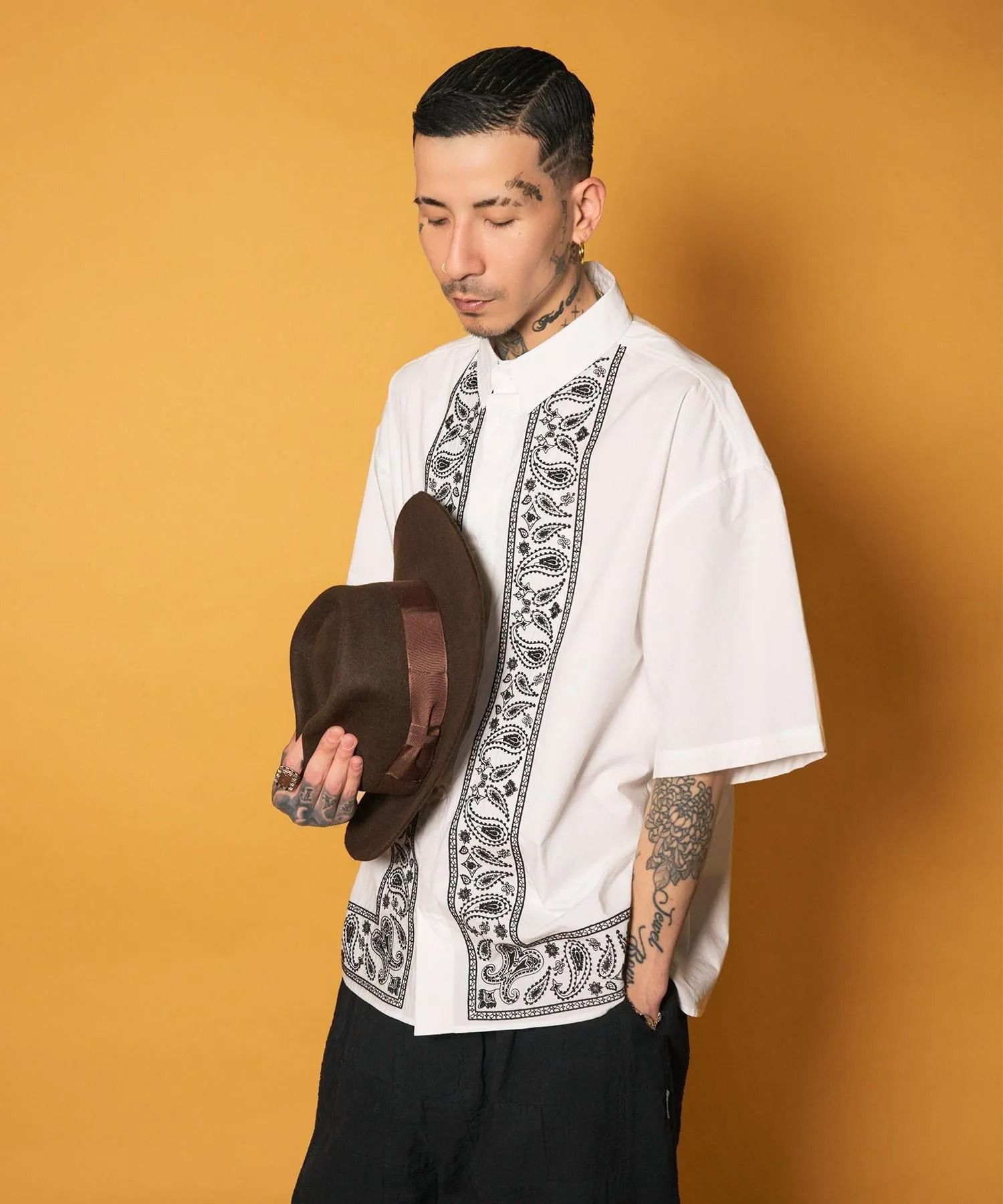 Embroidery bandanna shirt