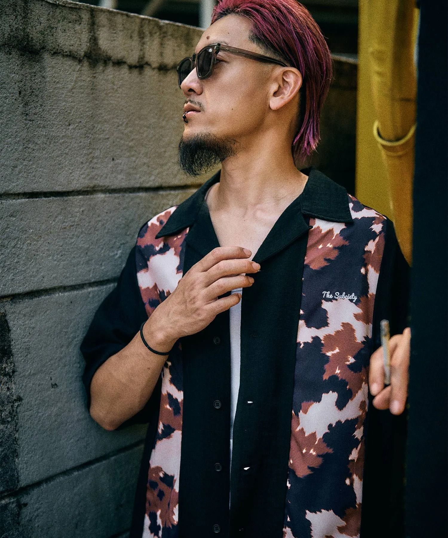 Patterned panel shirt