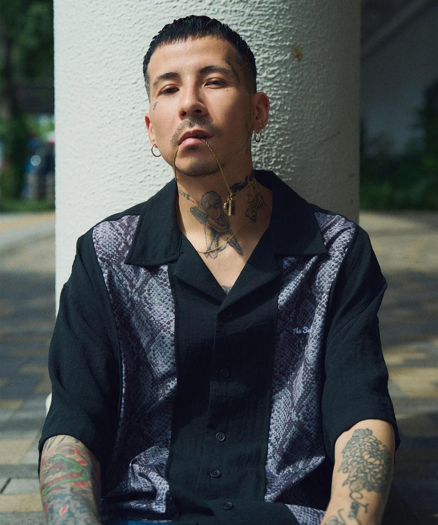 Patterned panel shirt