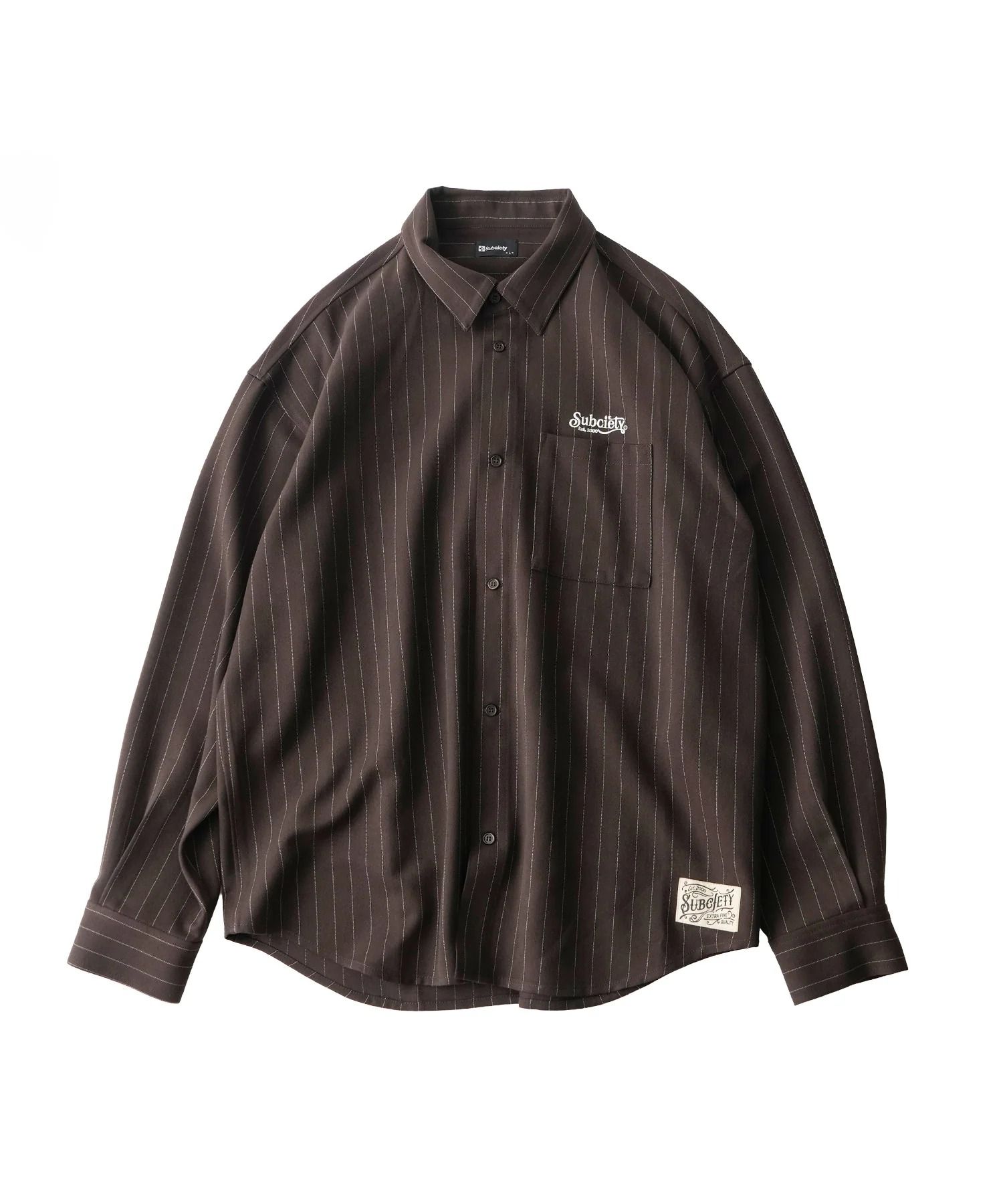 Pinstripe wool-like shirt