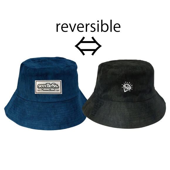 sd reversible fake suede bucket hats