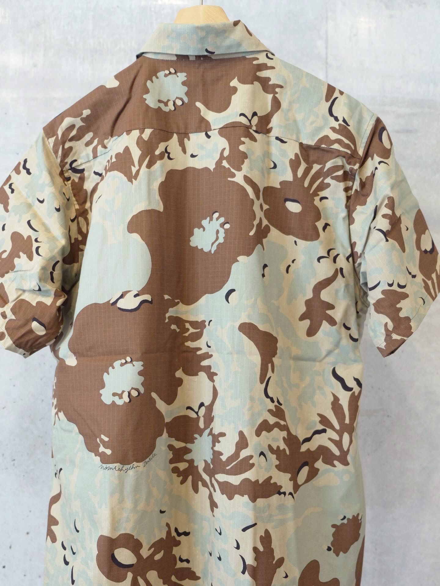 [ラスト1点] Camo Flower Summer Shirt / N41-SH01A / BEIGE - ベージュ
