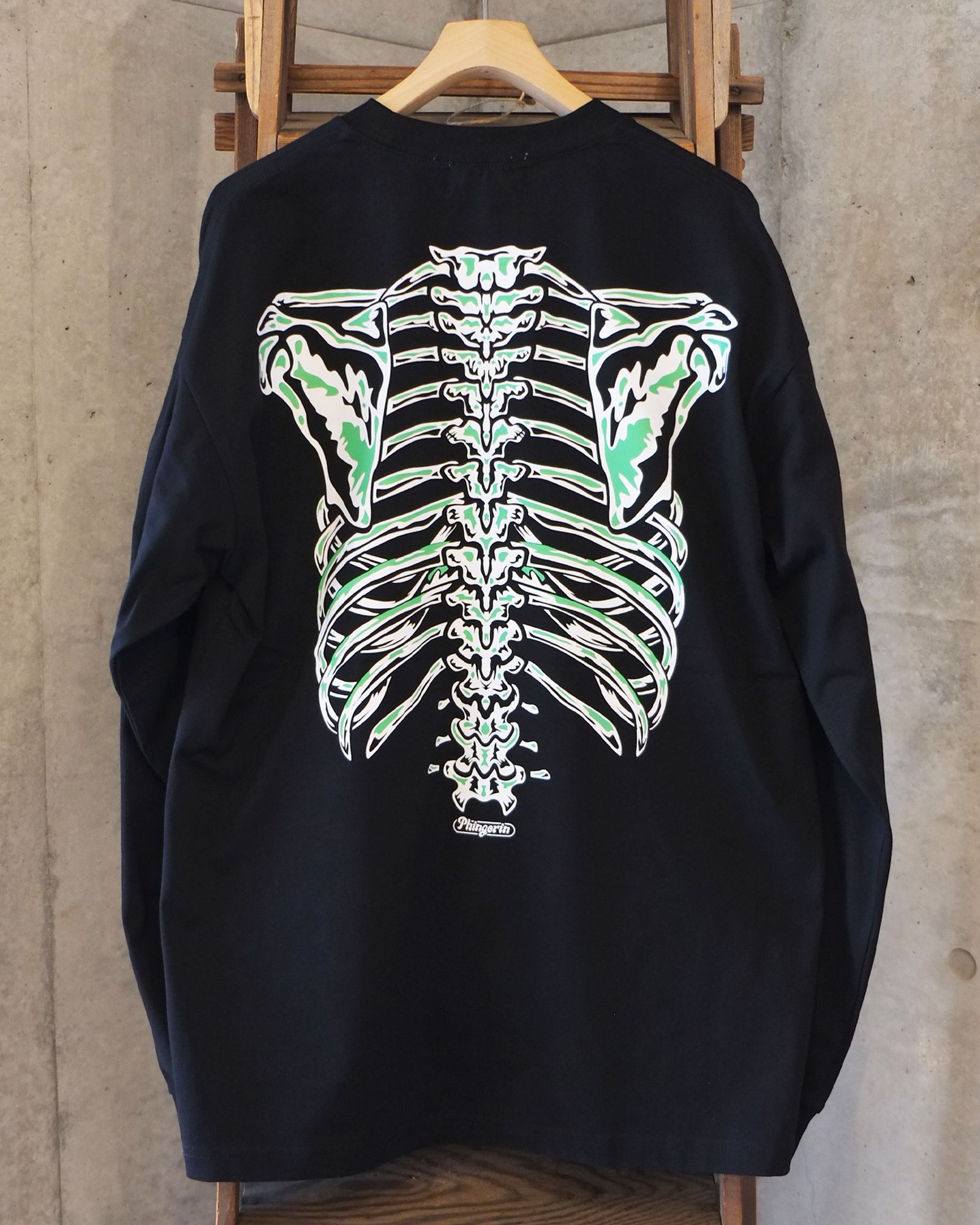 Bone L/S Tee / ボーン ロングスリーブTシャツ / ブラック / PD-262-LCS-051