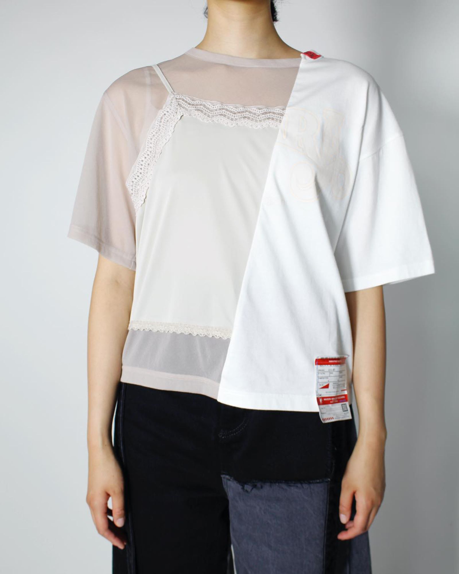 MIHARA YASUHIRO◆21ss/Camisole Combined T-shirTシャツ/40/ポリエステル/マルチカラー/B06TS612 Maison MIHARA YASUHIRO - Camisole Combined T-shirt | fakejam