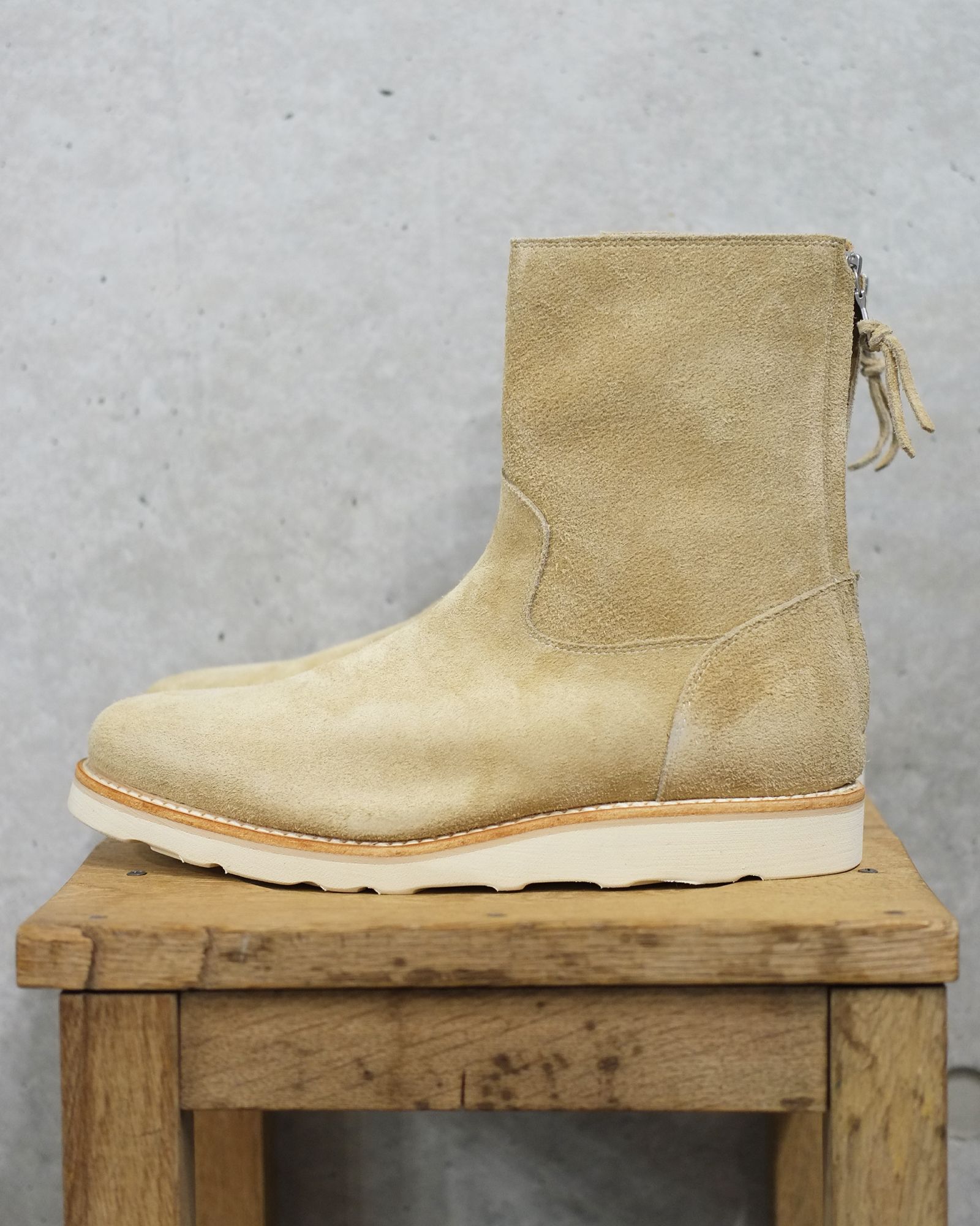 MINEDENIM - Suede Leather Back Zip Boots | fakejam