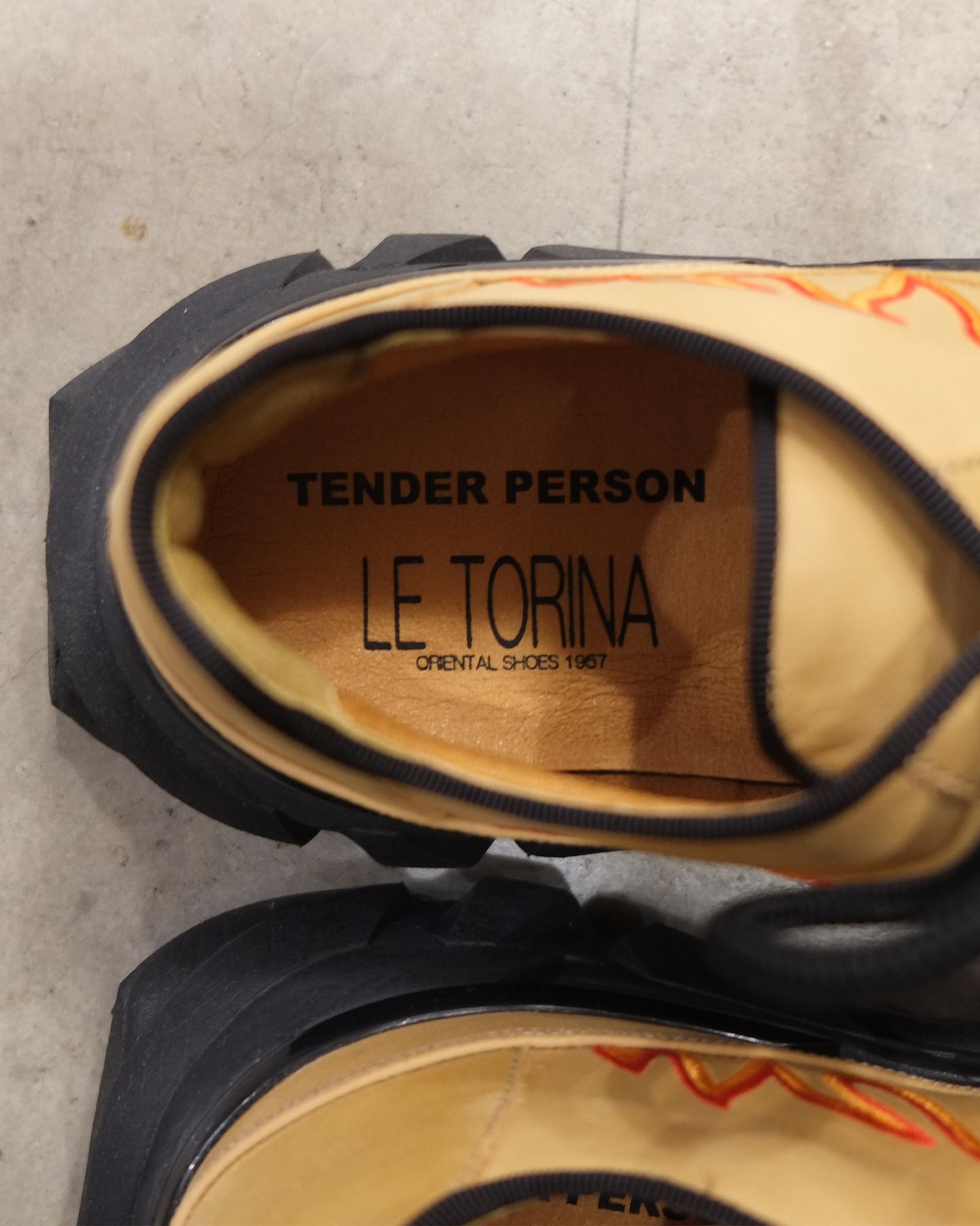 TENDER PERSON - Flame Embroidery Shoes | fakejam