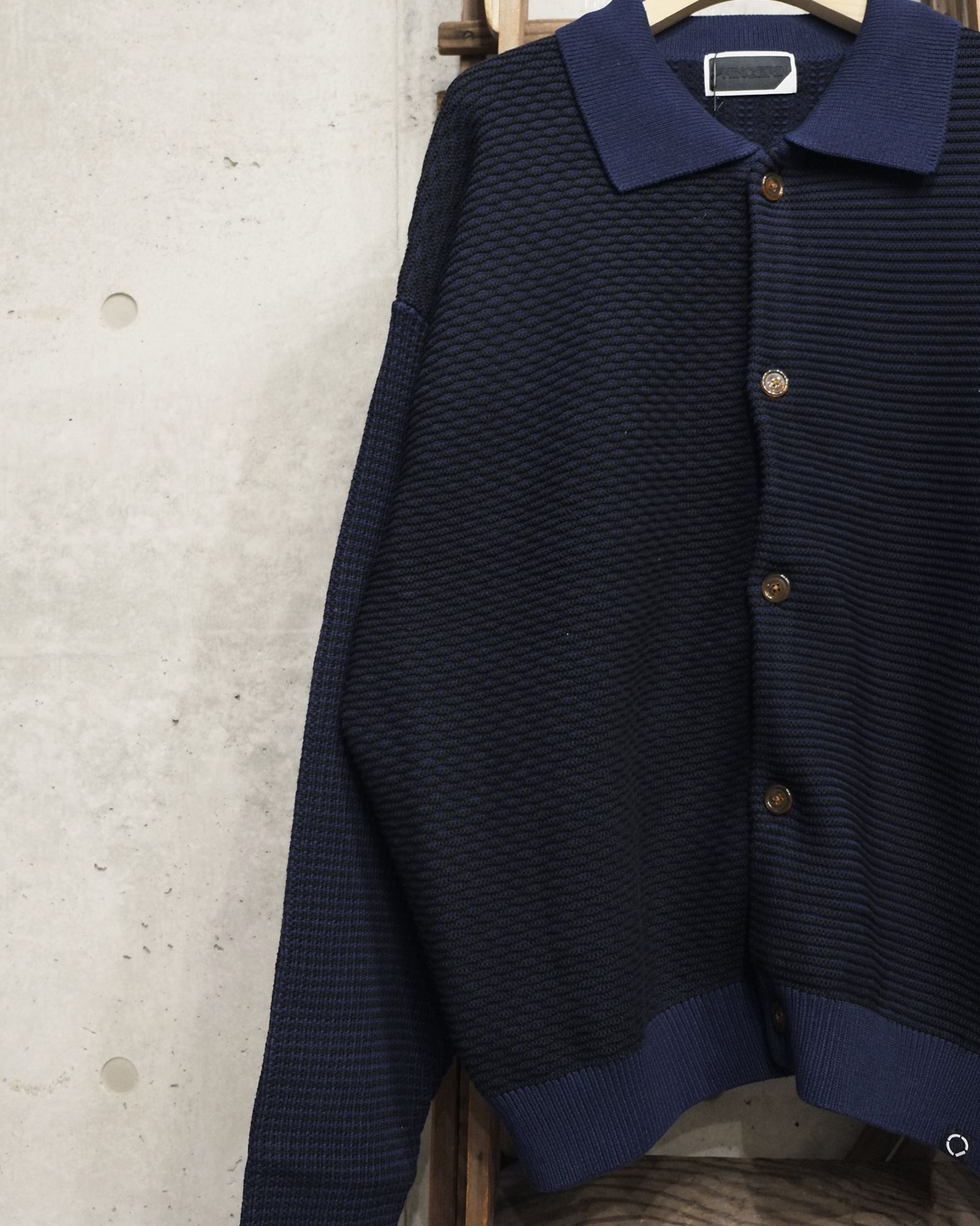 Multi Knit Shirt Jacket / シャツ ニット / ネイビー×ブラック / PD-262-KN-051