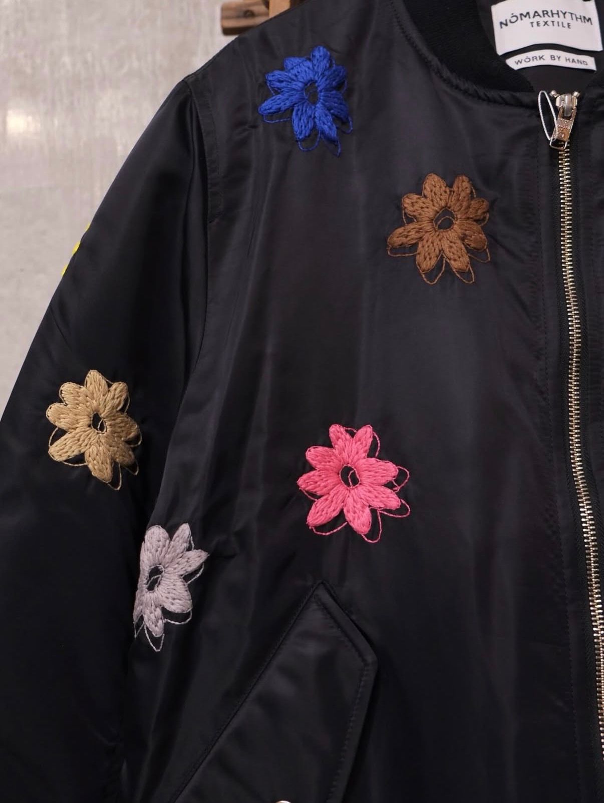 Flower Embroidery Flight Jacket