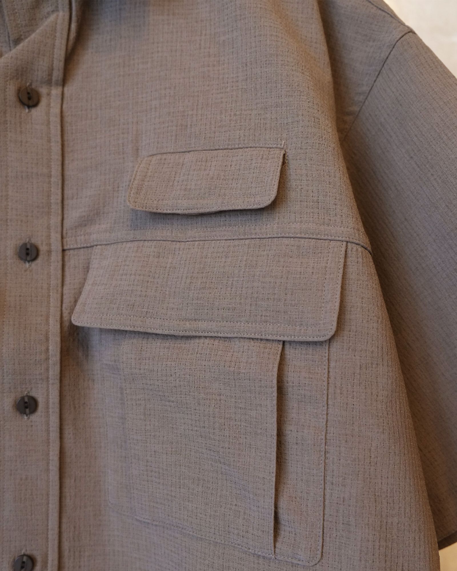Breathable Linen Luggage S/S SH / ショートスリーブ シャツ / グレー / MW-SH26104