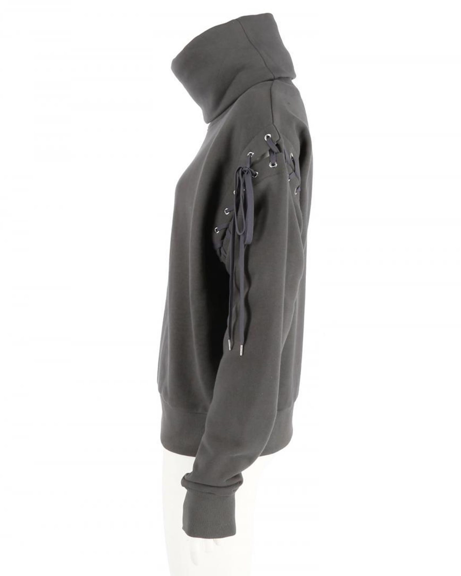 Lace Up Turtle Neck Sweat Shirt