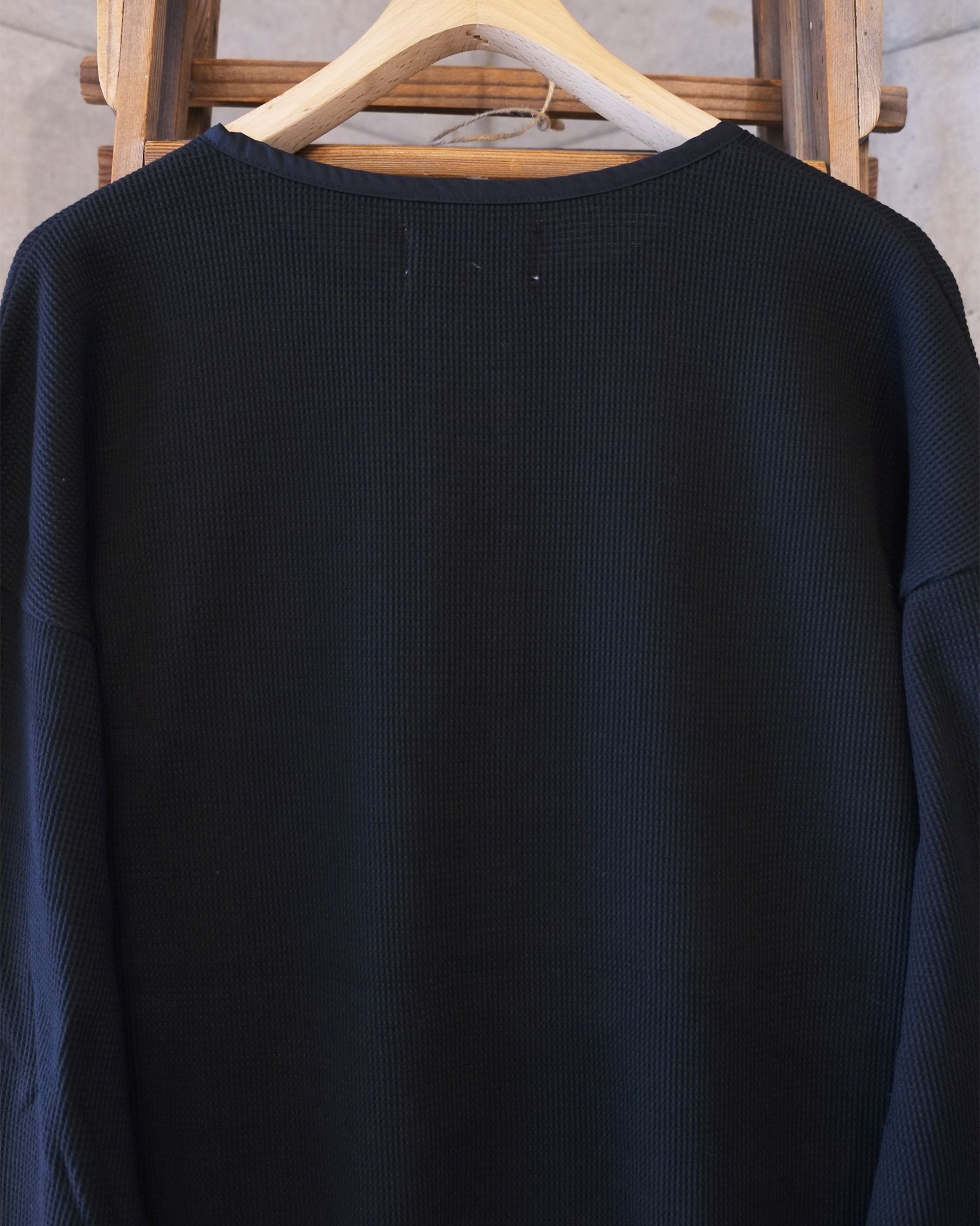 Double Henley L/S Tee / ヘンリー ロングスリーブTシャツ / ブラック / PD-262-LCS-041