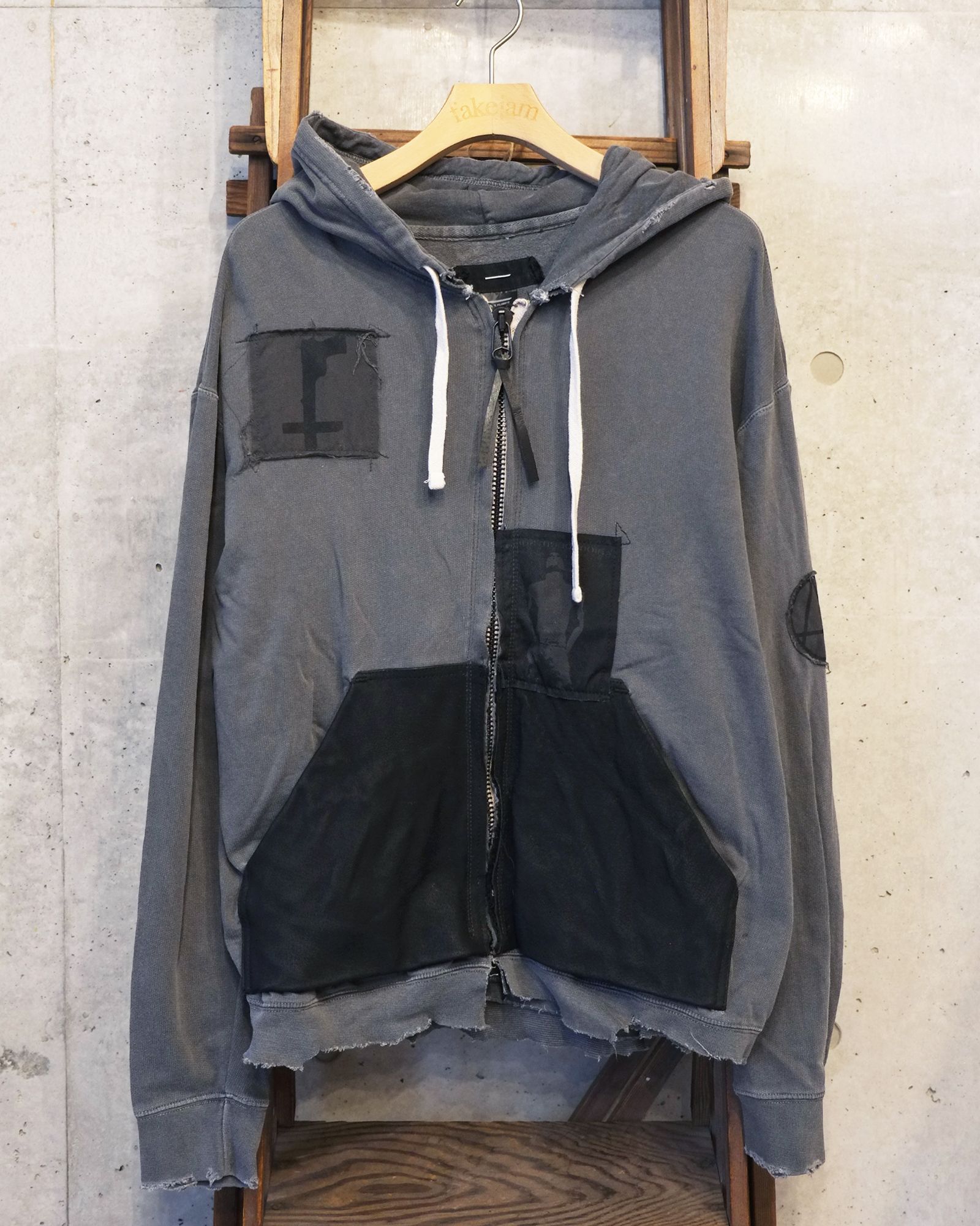 Bootleg Zip Up Hoodie With Patched(MIN) / ジップアップ パーカー / 10イヤーズ ブラック / M-P4-BG7