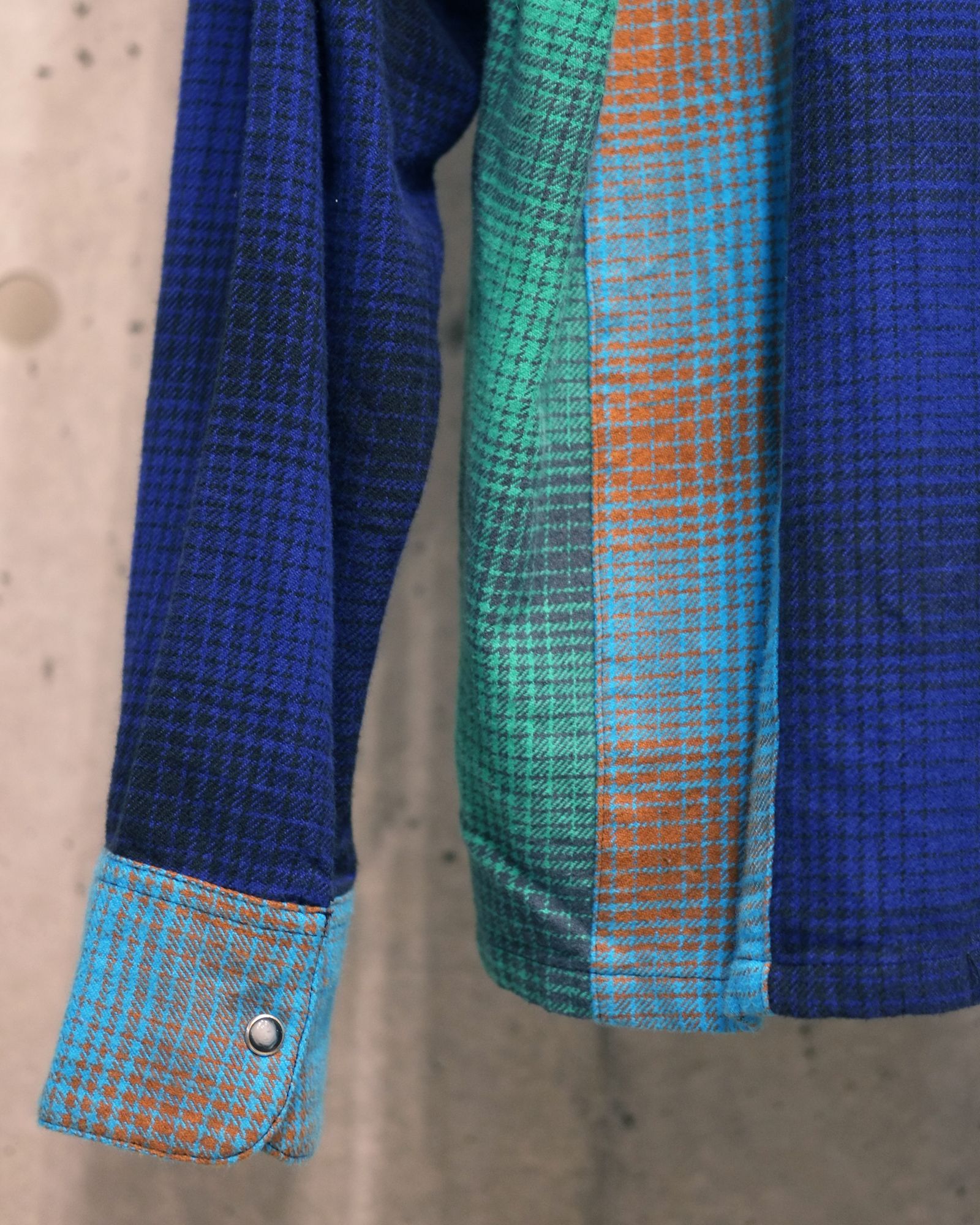 N Ombre Plaid Patcwork Shirt