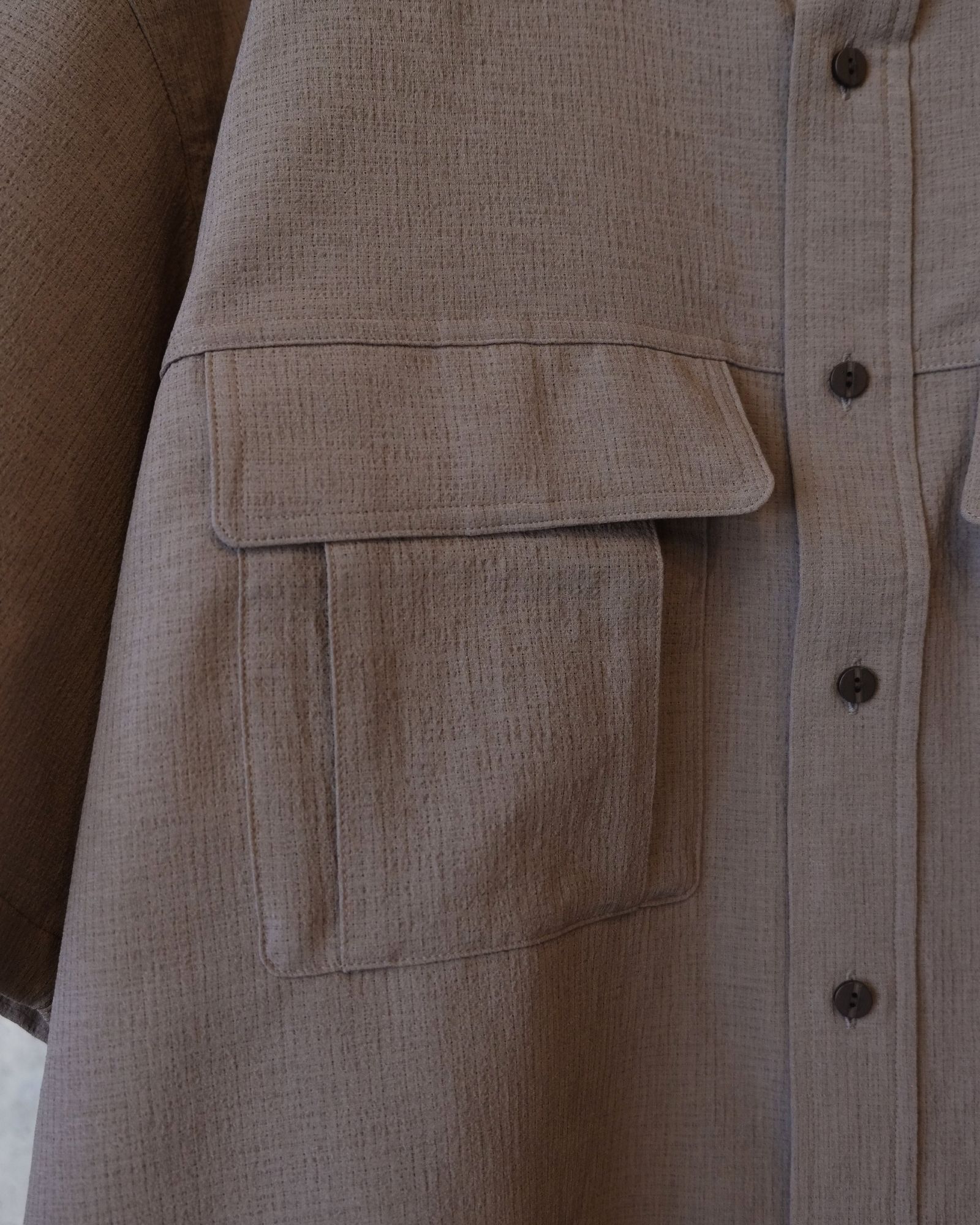 Breathable Linen Luggage S/S SH / ショートスリーブ シャツ / グレー / MW-SH26104