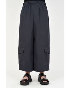 Cropped Wide Cargo Pants