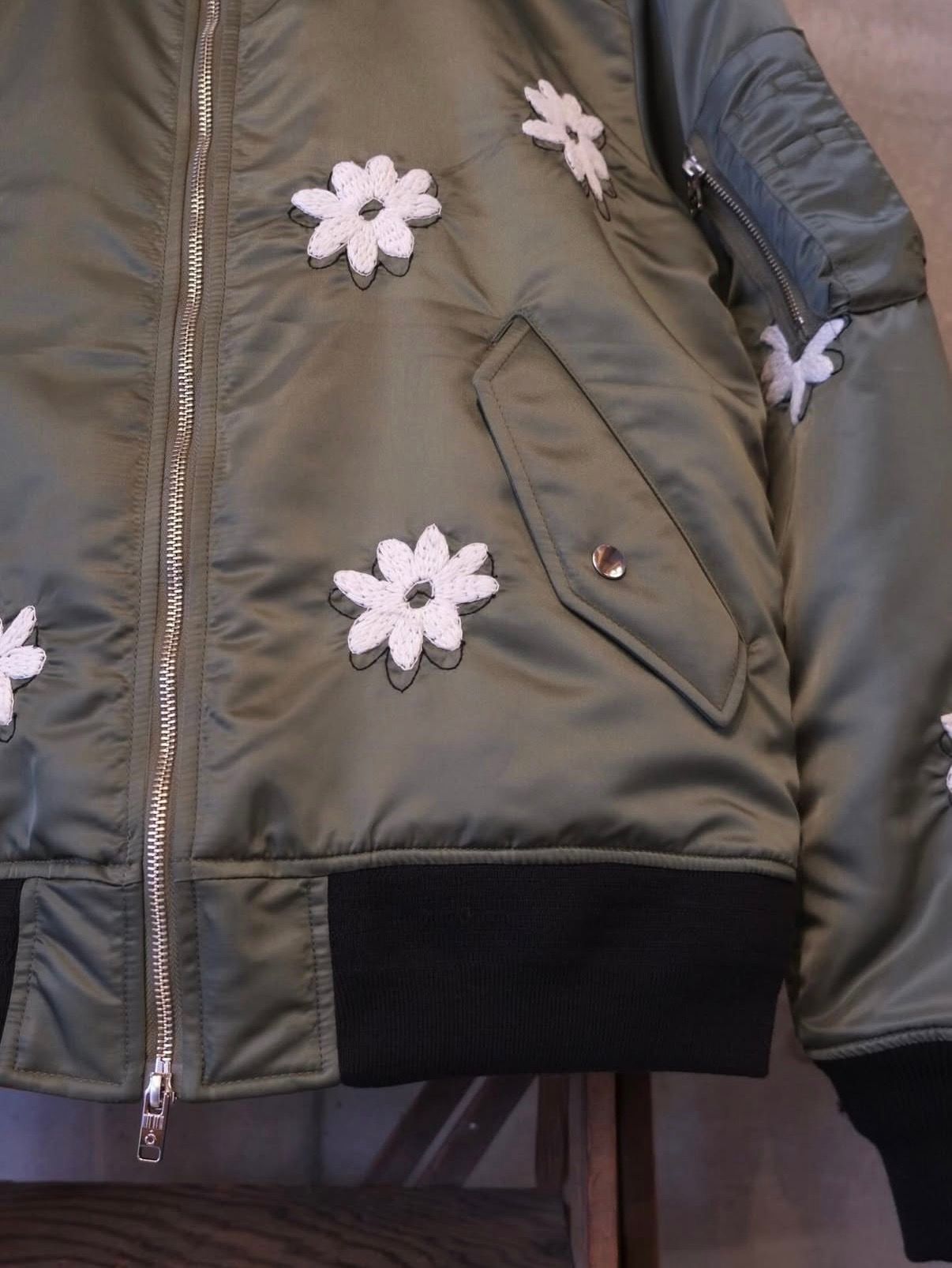 Flower Embroidery Flight Jacket