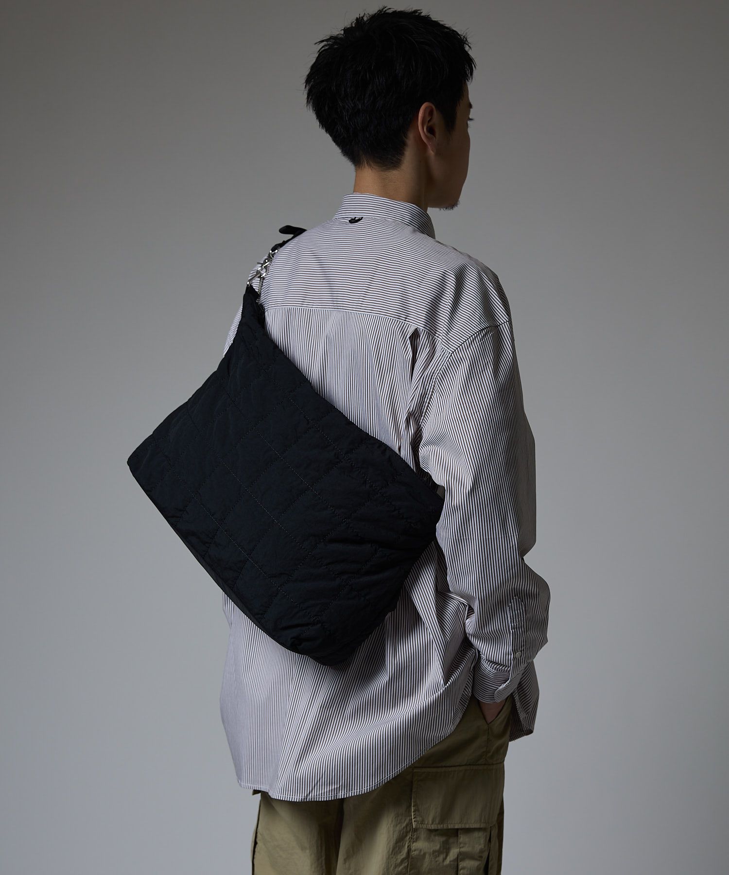 QUILTING POUCH SHOULDER BAG / キルティング ポーチ ショルダーバッグ / ブラック / MTM-BG-0162-23-C