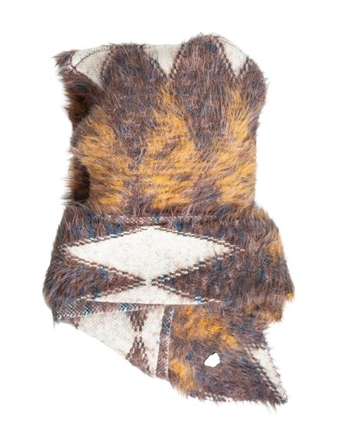 Fair Isle Ear Knit Long Scarf Hoodie / マフラー フード / ブラウン / AC-SV-NRA-1003