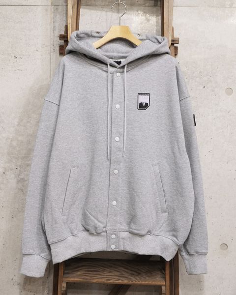 Visor Button Hoodie / ボタン パーカー / ヘザーグレー / PD-262-HCS-041