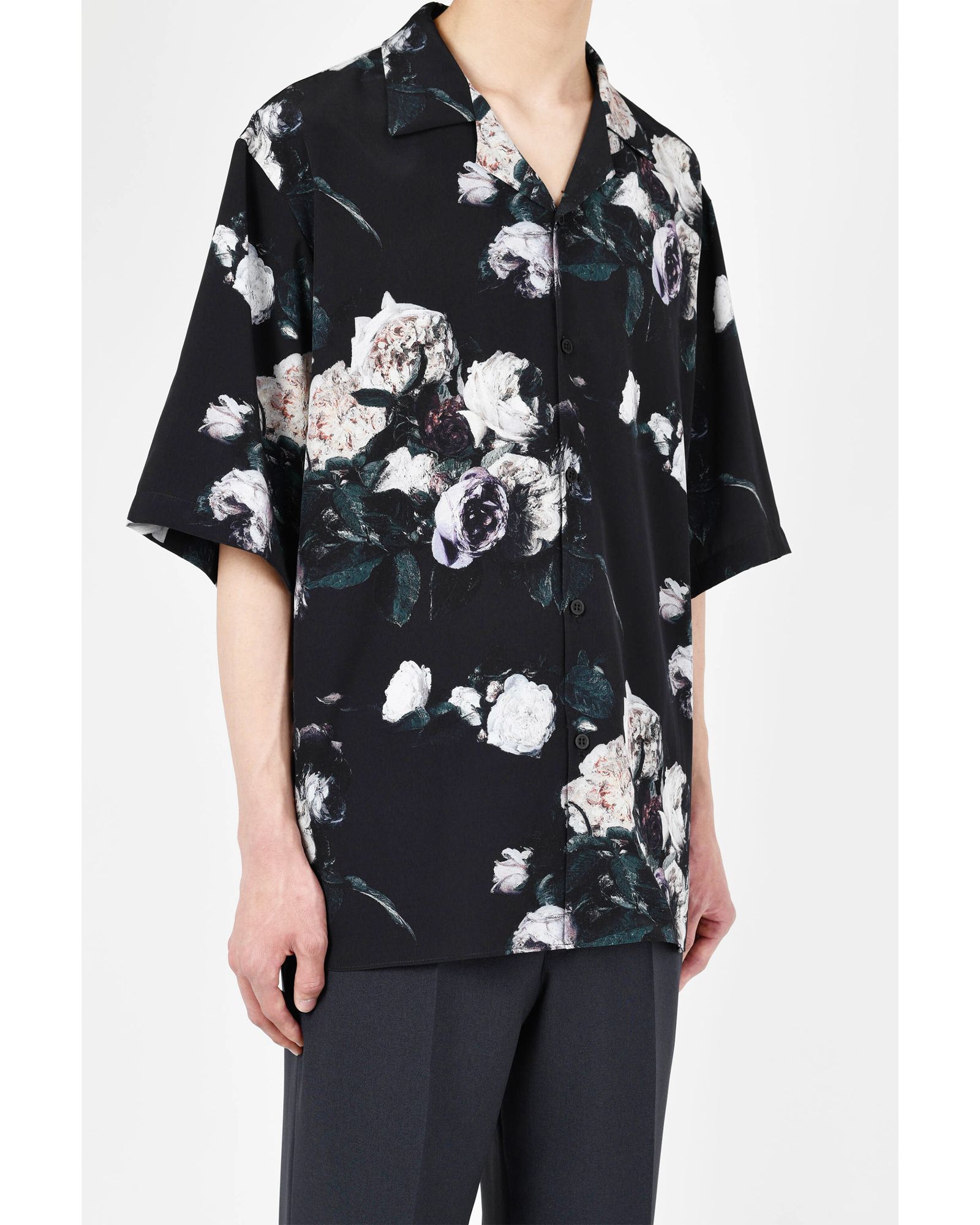 LAD MUSICIAN - Paint Flower Short Sleeve Open Collar Shirt / 半袖