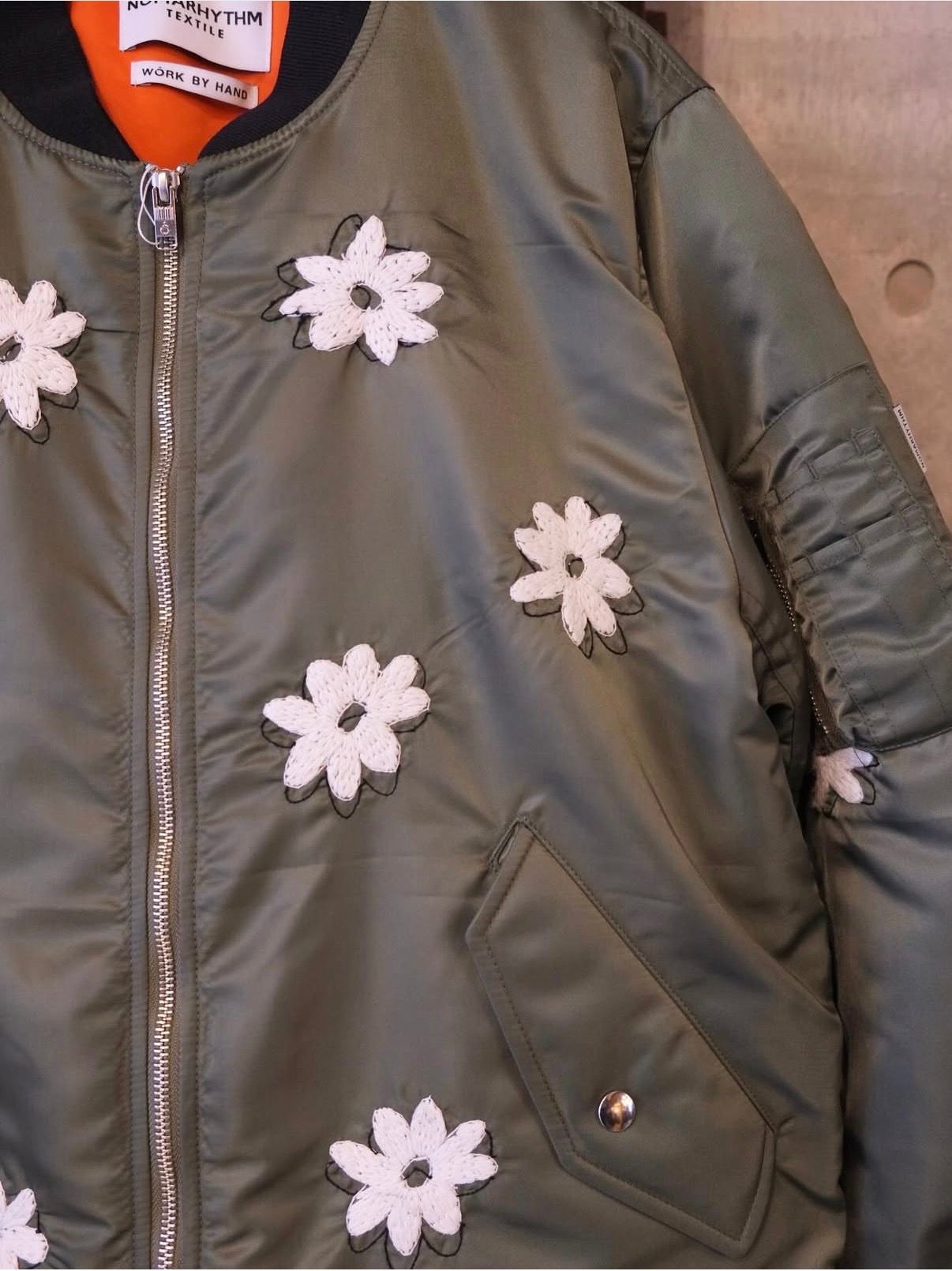 Flower Embroidery Flight Jacket