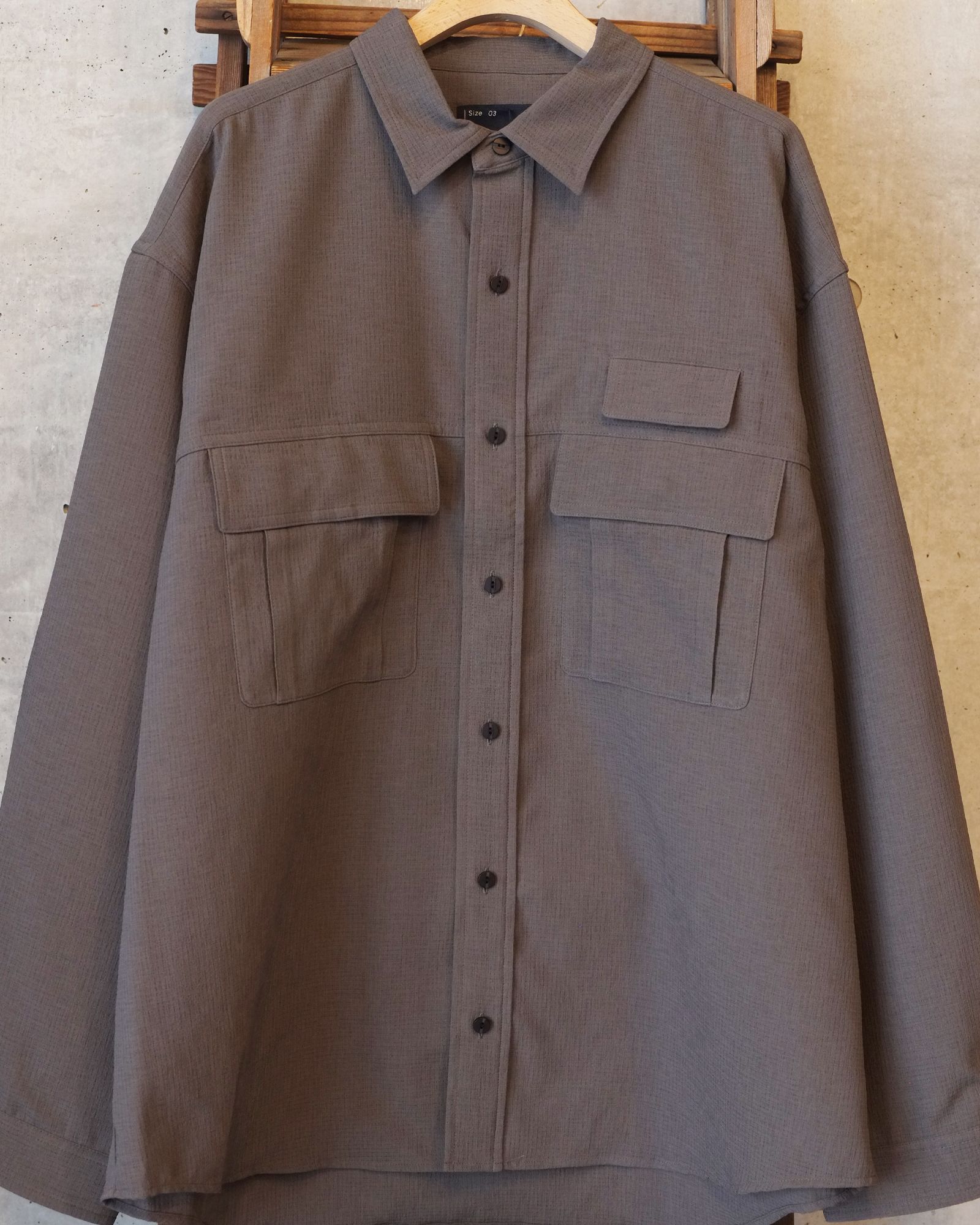 Breathable Linen Luggage L/S SH / ロングスリーブ シャツ / グレー / MW-SH26102
