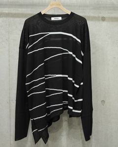 Asymmetry border knit