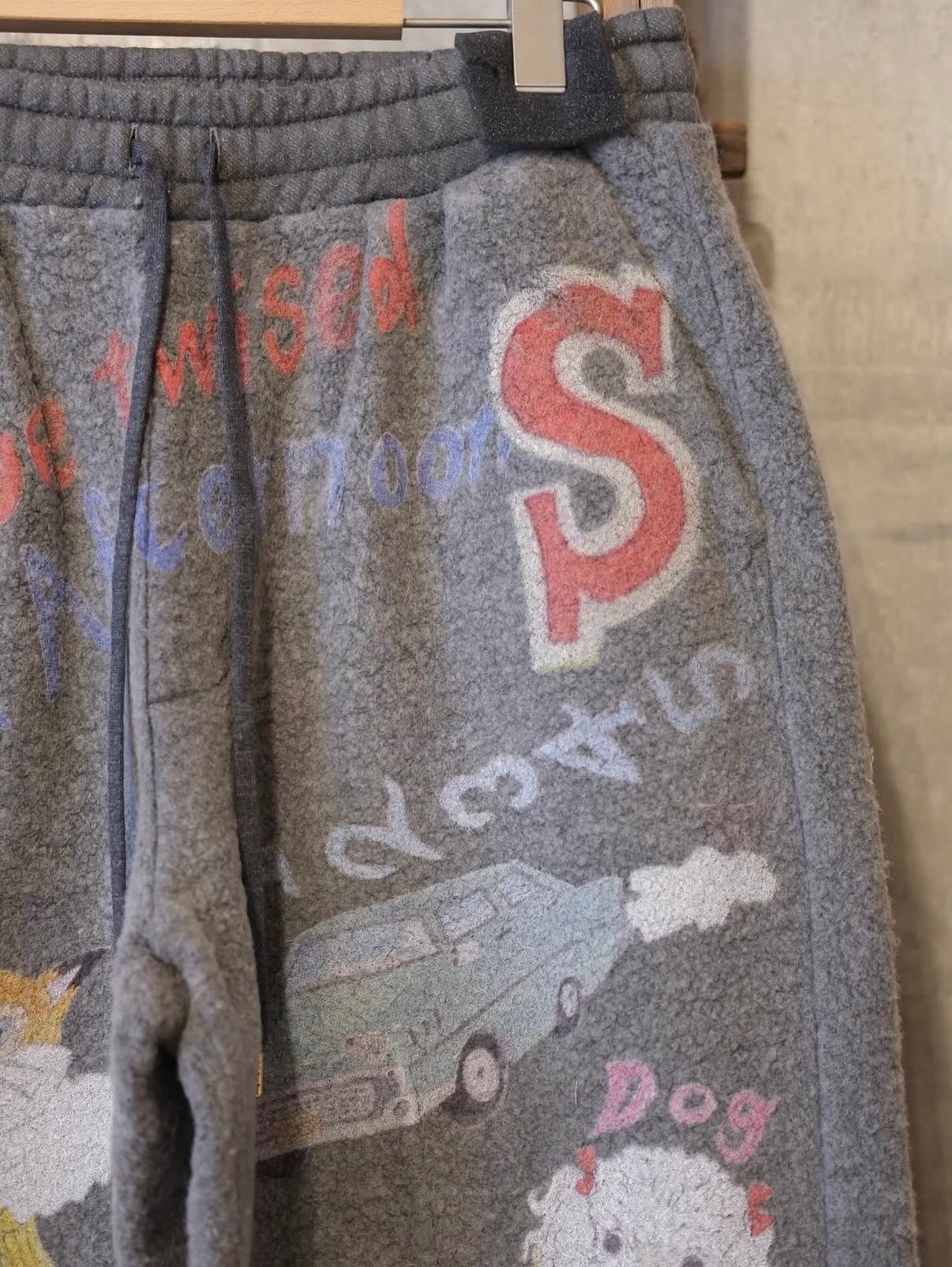 Graffiti Wool Sweat Pants