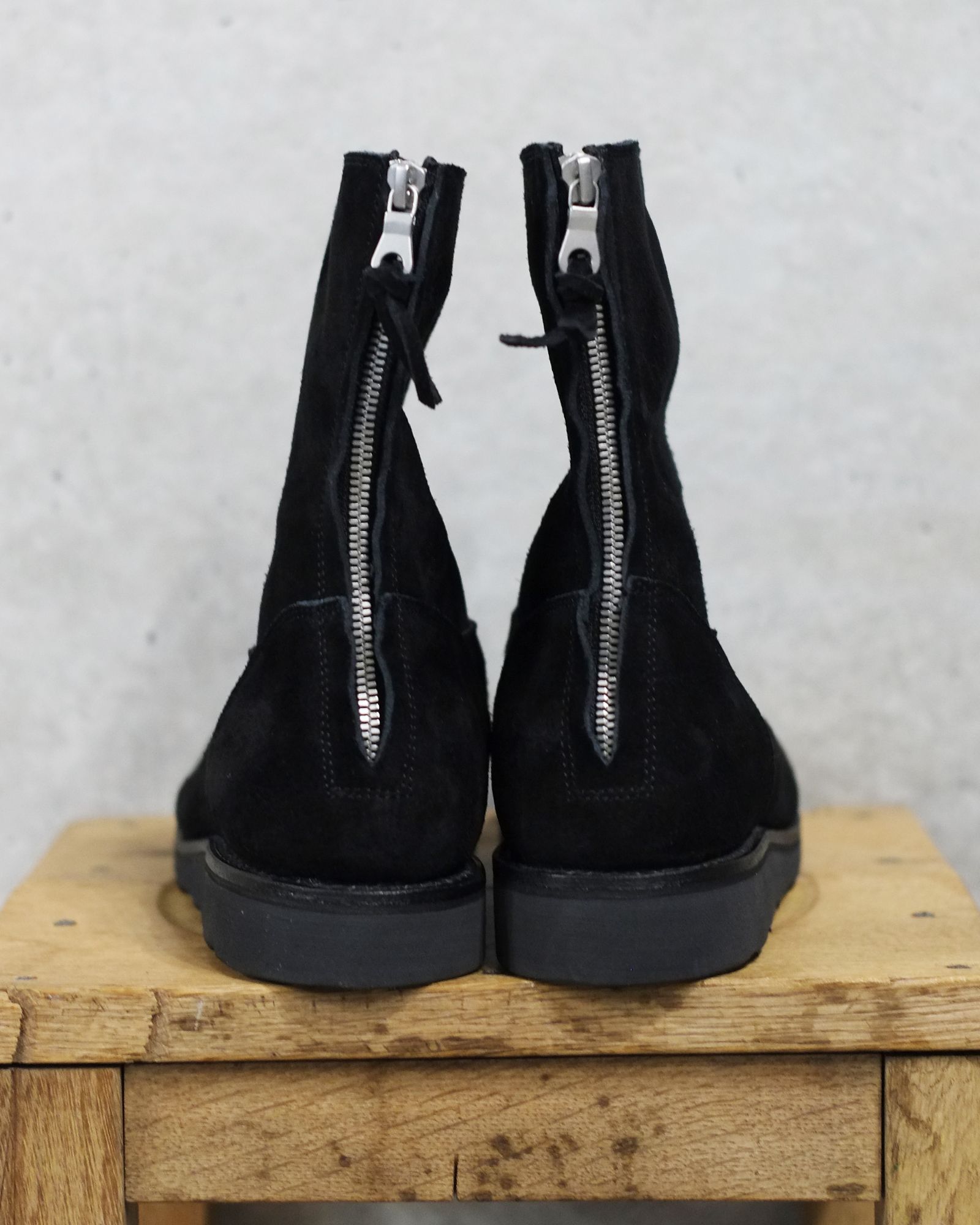 Suede Leather Back Zip Boots