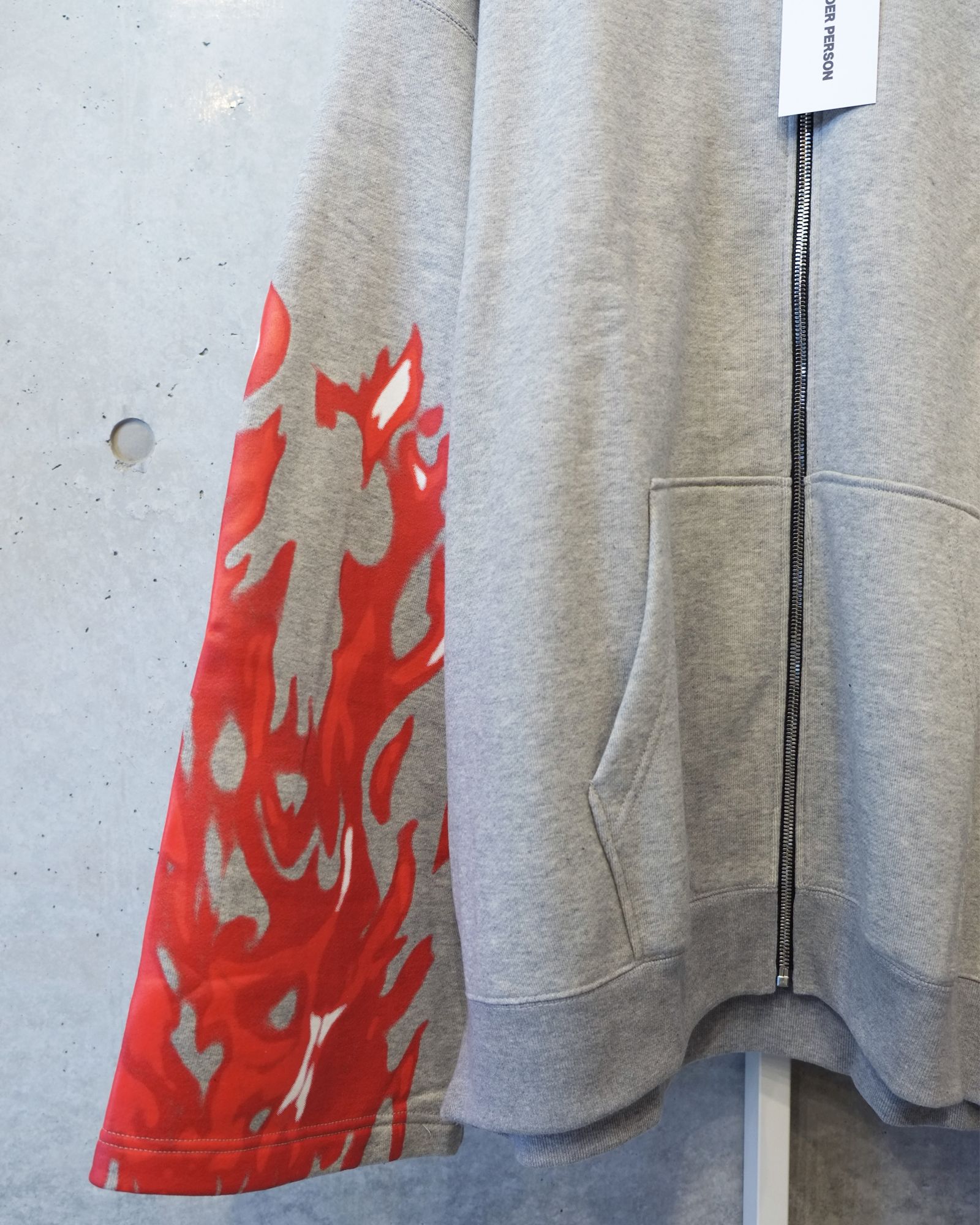Flame Pettern Zipup Hoodie