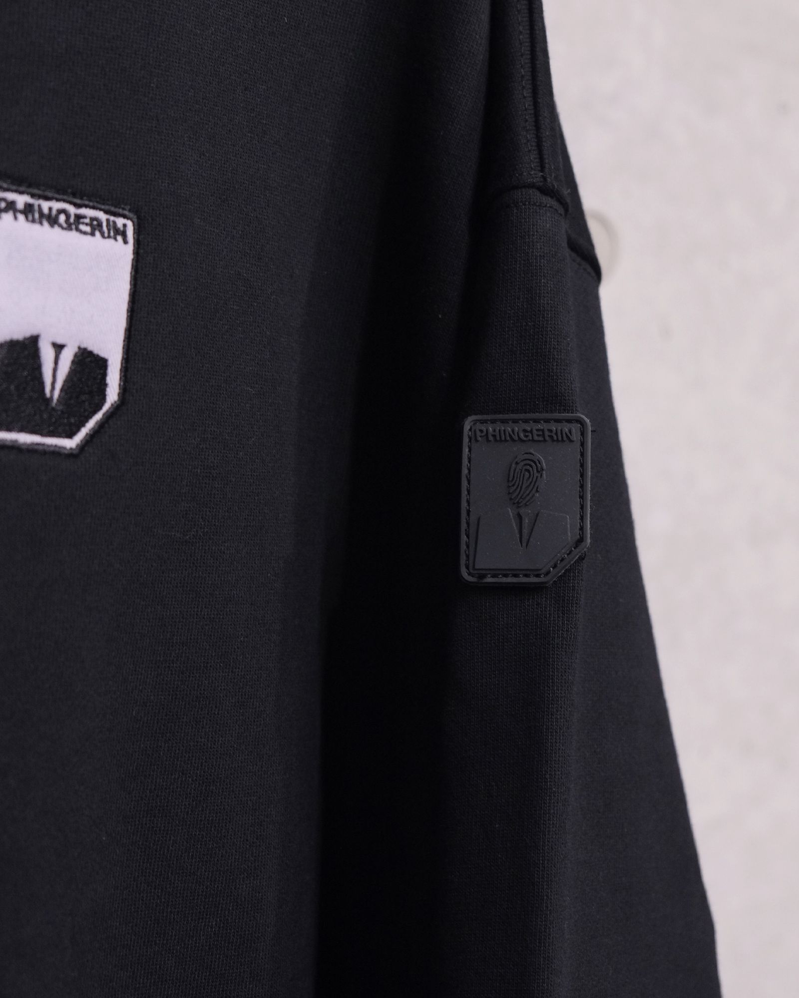 Visor Button Hoodie / ボタン パーカー / ブラック / PD-262-HCS-041