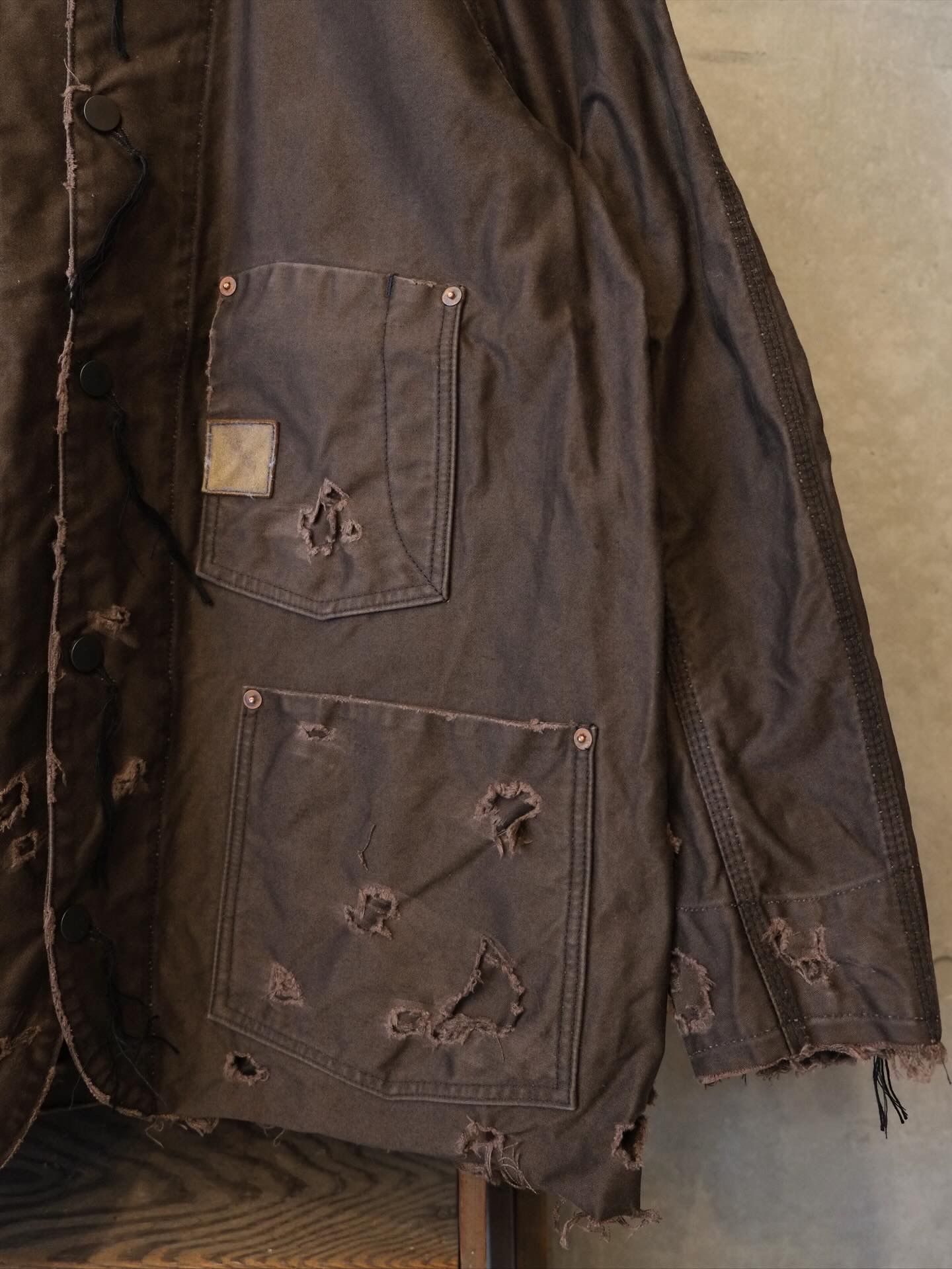 Chore Jacket With Damaged(PIGMENT DYED MOLESKIN)