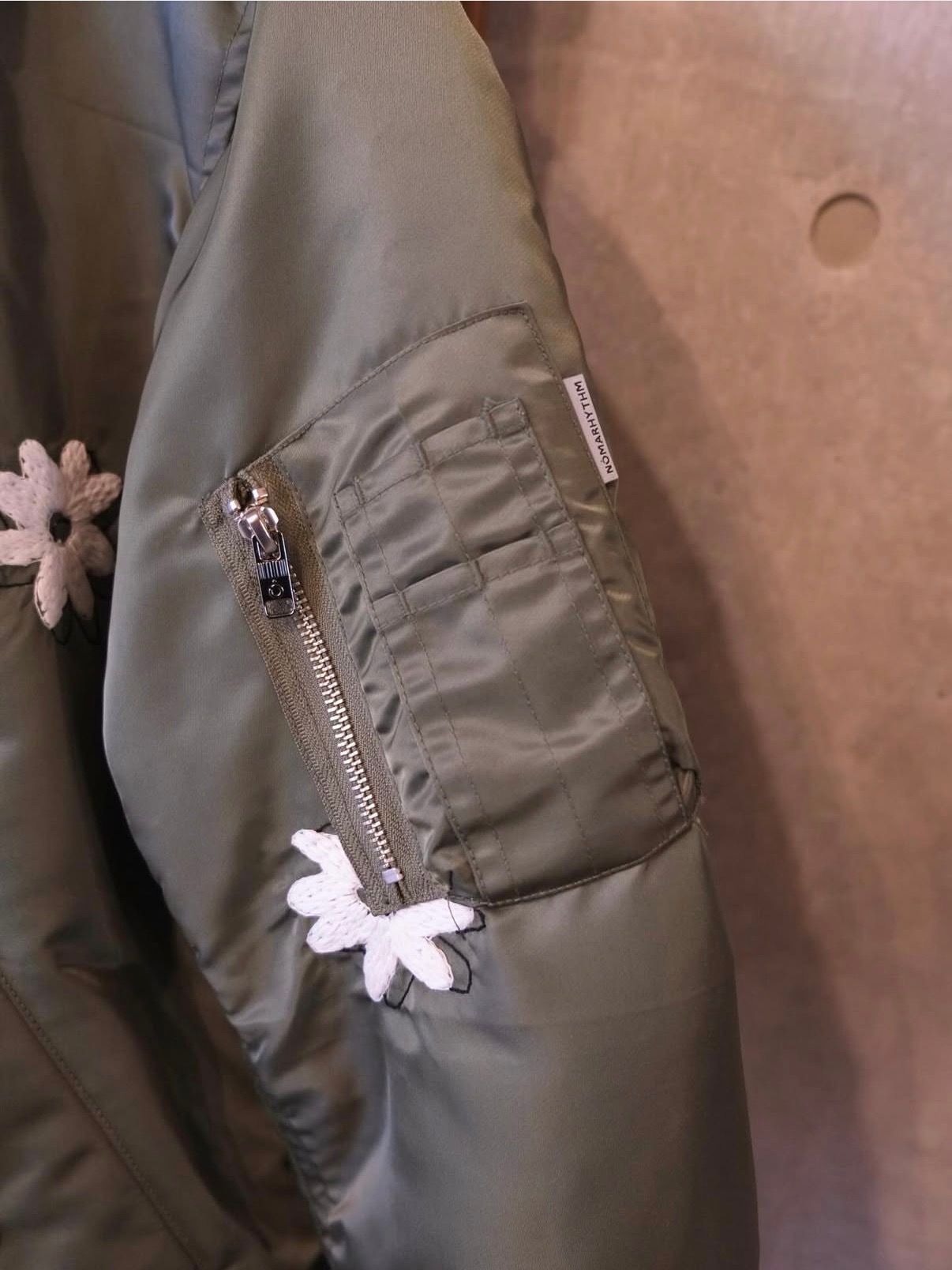 Flower Embroidery Flight Jacket