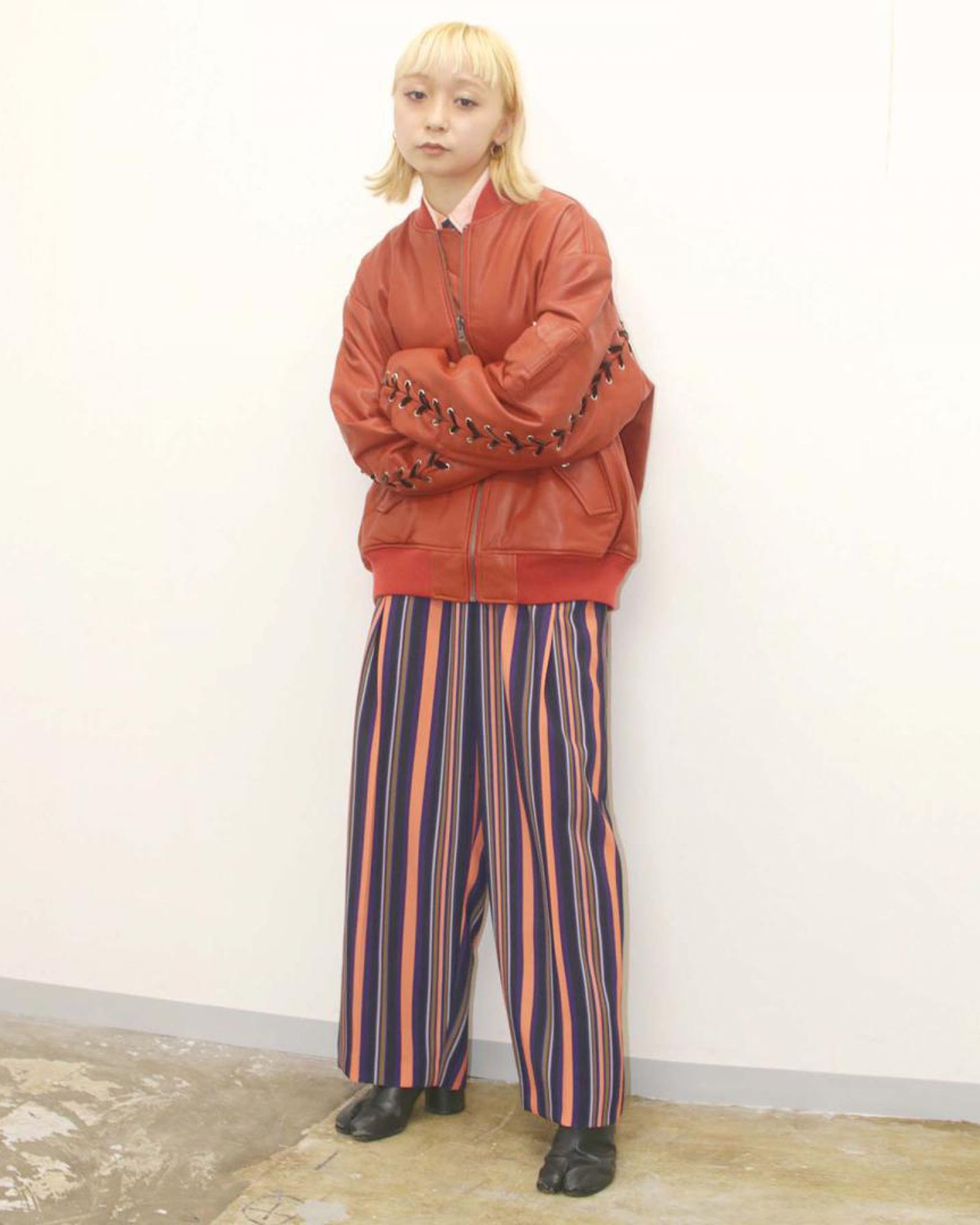 Fake Leather Lace Up MA-1 Blouson