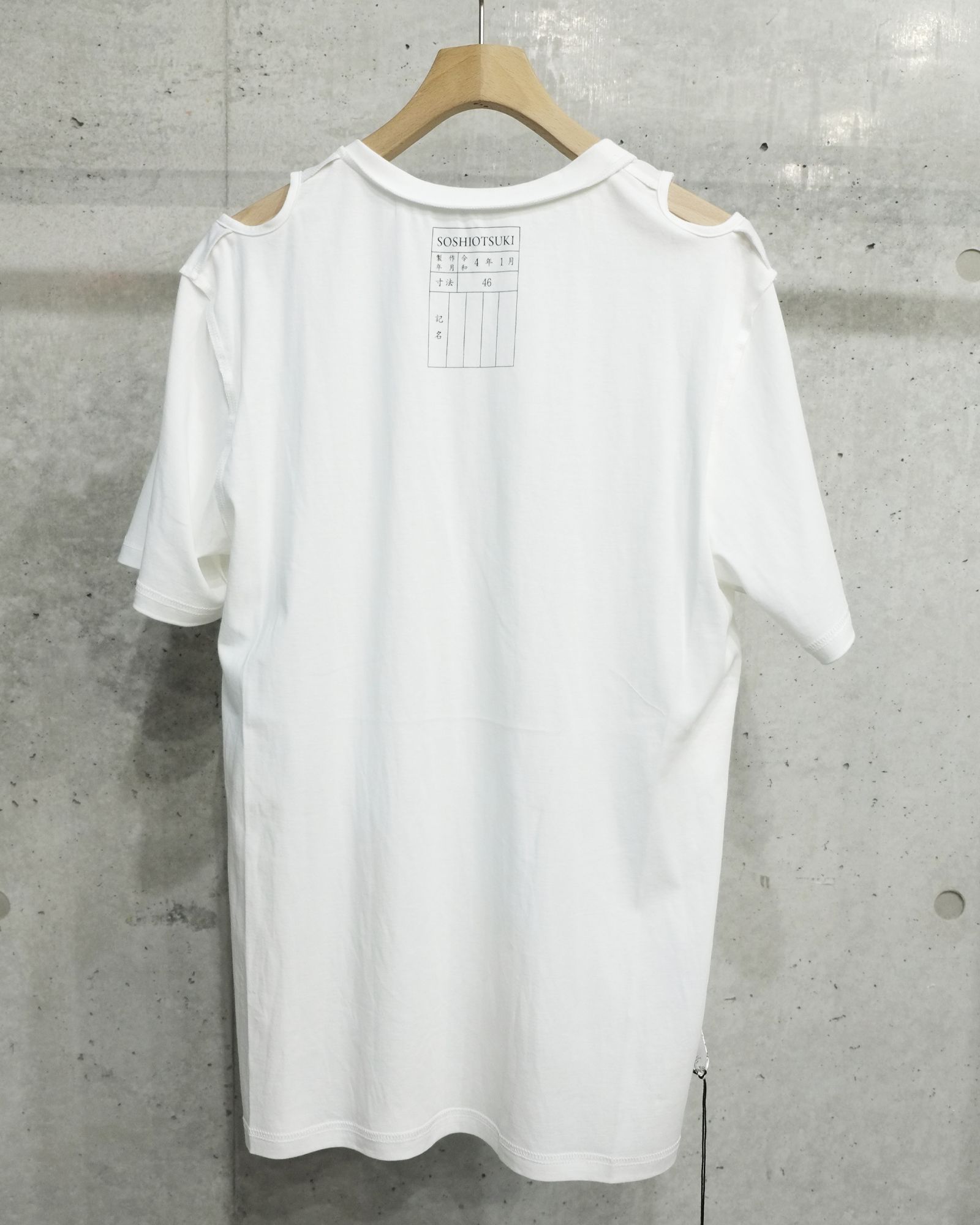 Soshiotsuki 22SS Cutout Shoulder MuslinTシャツ/カットソー(七分/長袖)