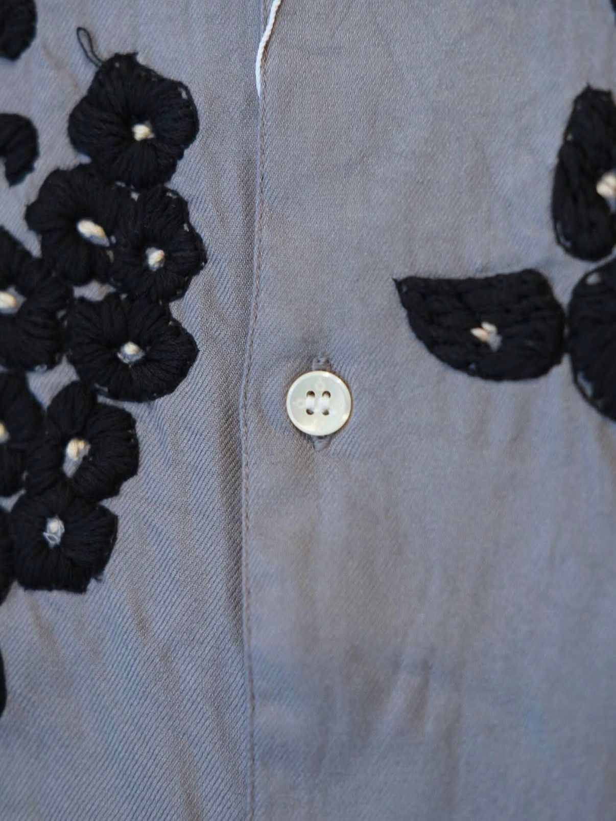 Flower Hand Embroidery Shirt
