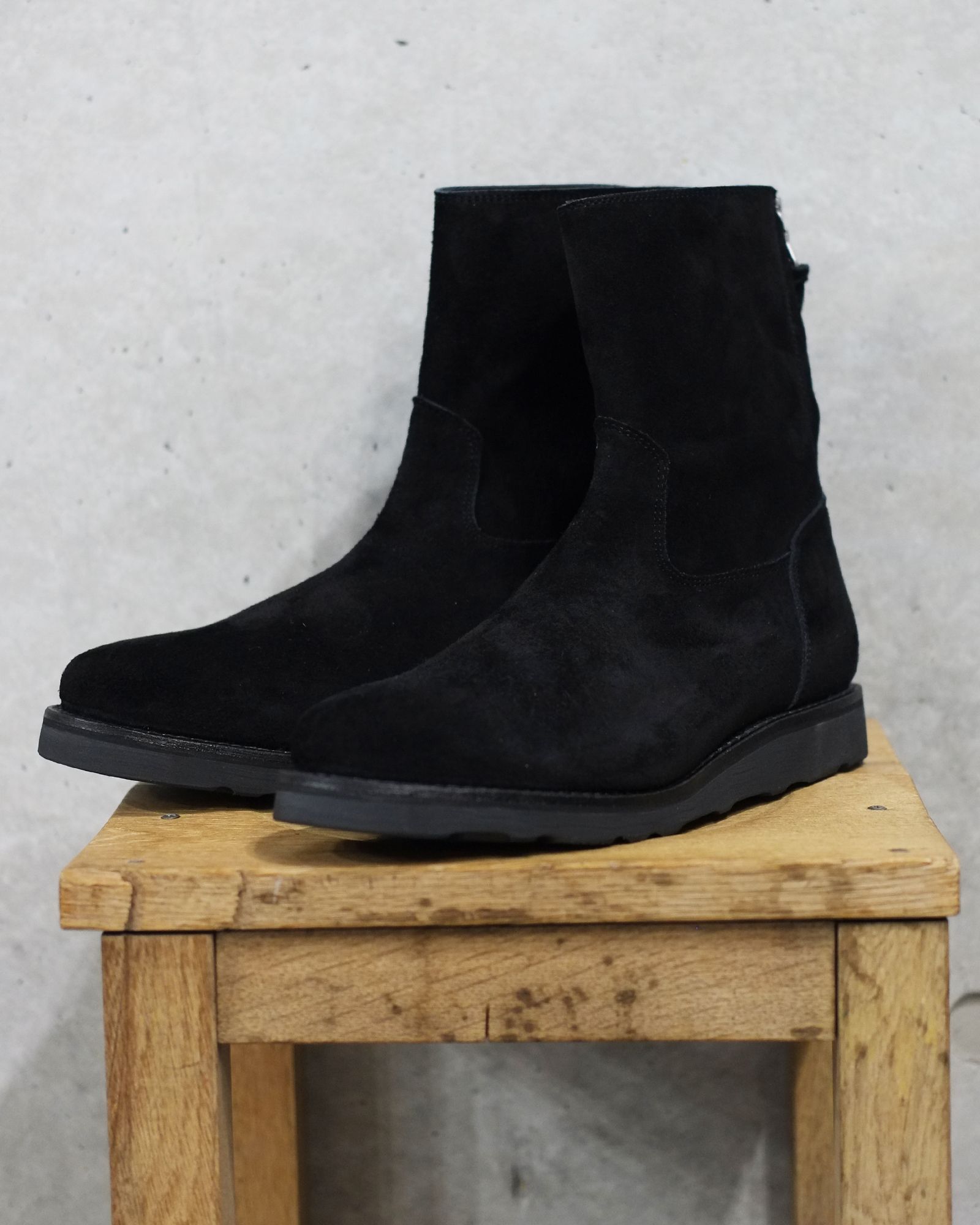 Suede Leather Back Zip Boots