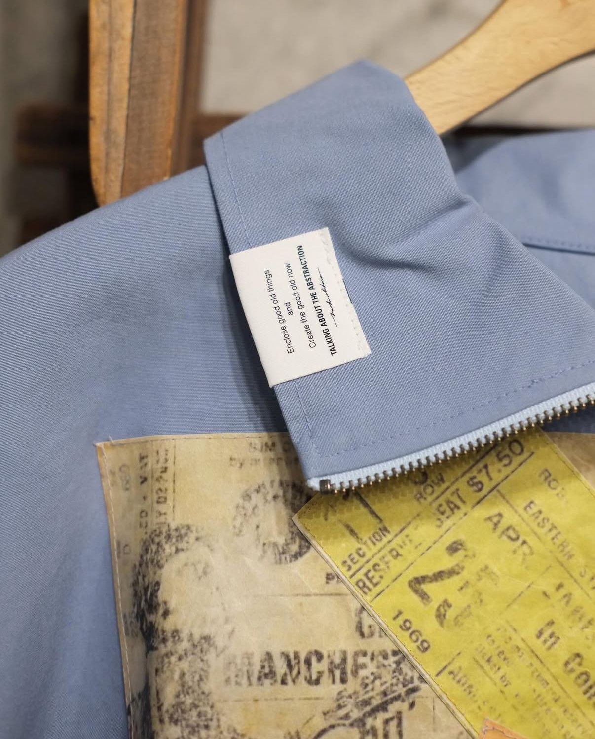 Paper Pasting Zip Shirt