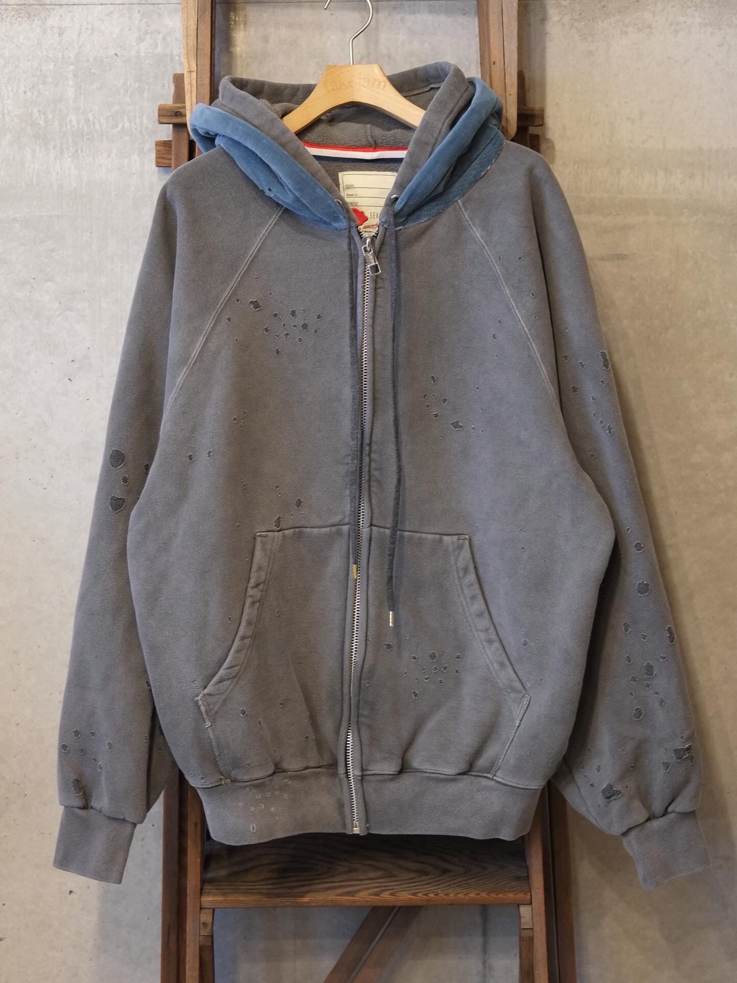 Velour Layered Zip up Hoodie