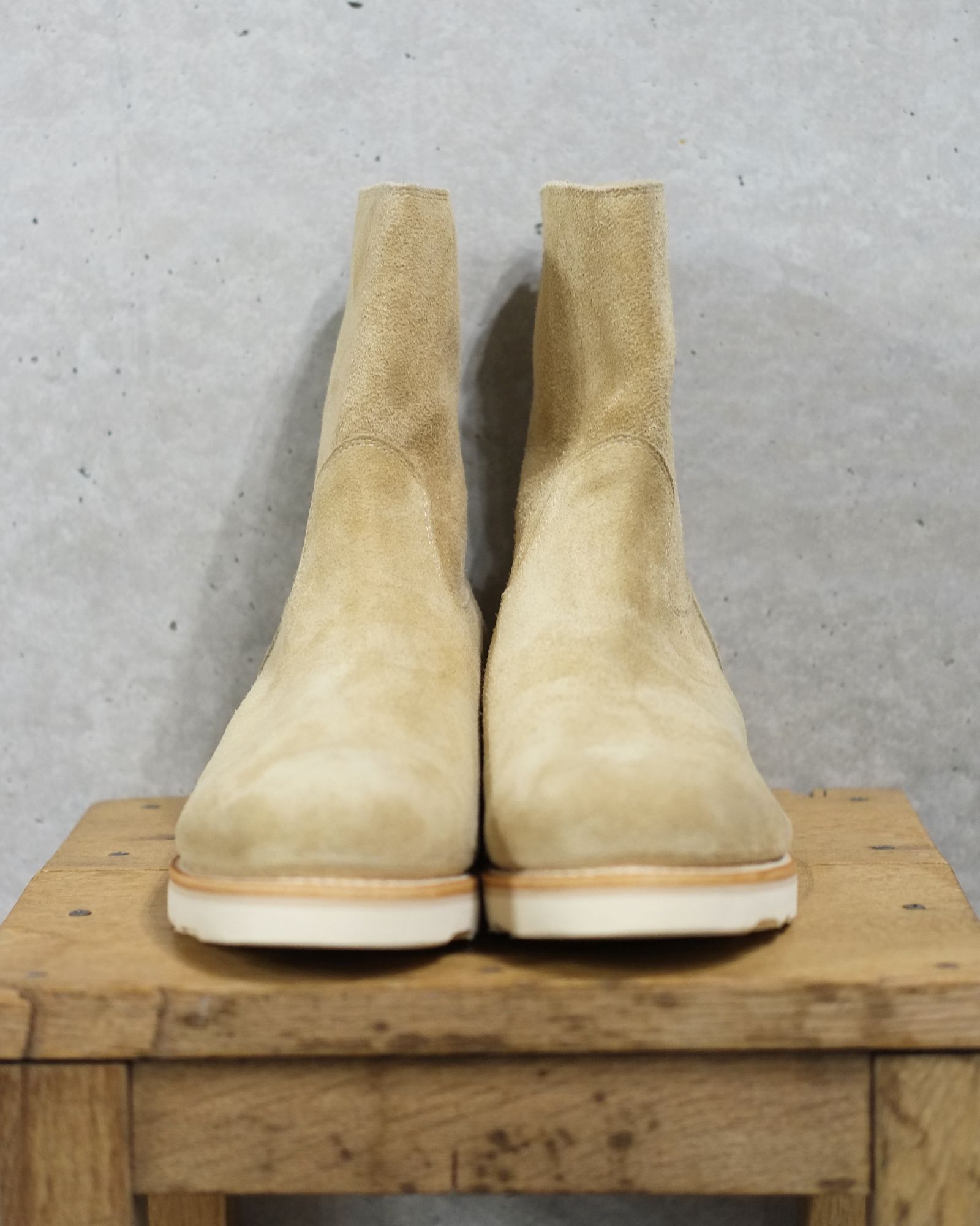 MINEDENIM - Suede Leather Back Zip Boots | fakejam
