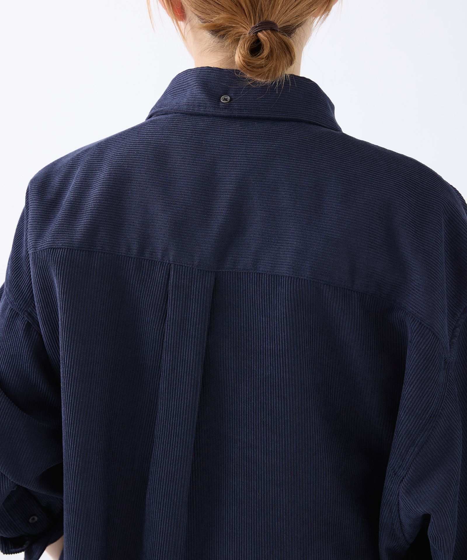 OVERSIZED CORDUROY SHIRT / オーバーサイズ コーデュロイ シャツ / ネイビー / MTM-SH-0164-23-C